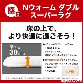 ニトリ Ｎウォームラグ30mmウレタン入り 保温+吸湿発熱+蓄熱+防汚ラグ ニトリ Nウォームラグ30mmウレタン入り 保温+吸湿発熱+蓄熱+防