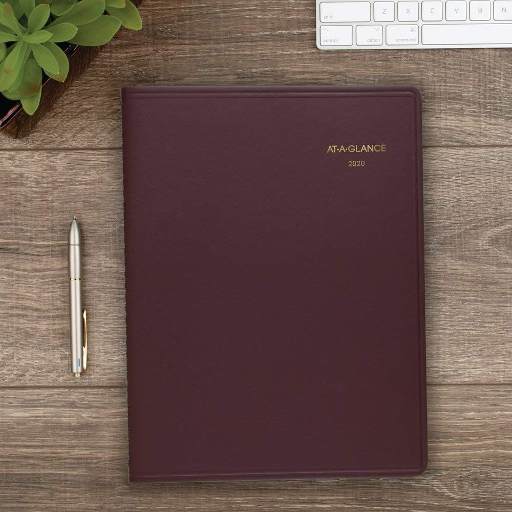 AT-A-GLANCE 2020 Weekly Planner / Appointment Book, 8-1/4" x 11", Large, Winestone (7095050)