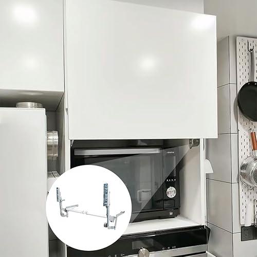 Miniatura 8 de Howhy Juego de bisagras de puerta de gabinete, bisagras de mecanismo de cocina con brazo neumático de elevación vertical con cierre lento,