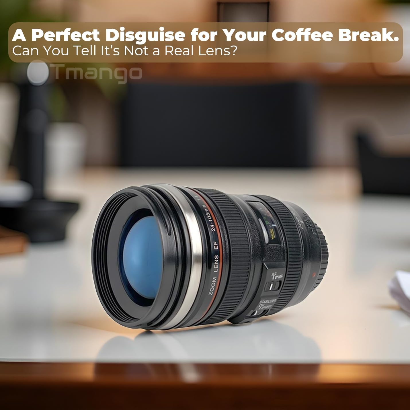 Camera Lens Coffee Mug with Clear Lid and Spoon – Lightweight Lens Cup Replica, Gift for Photographers - Image 7