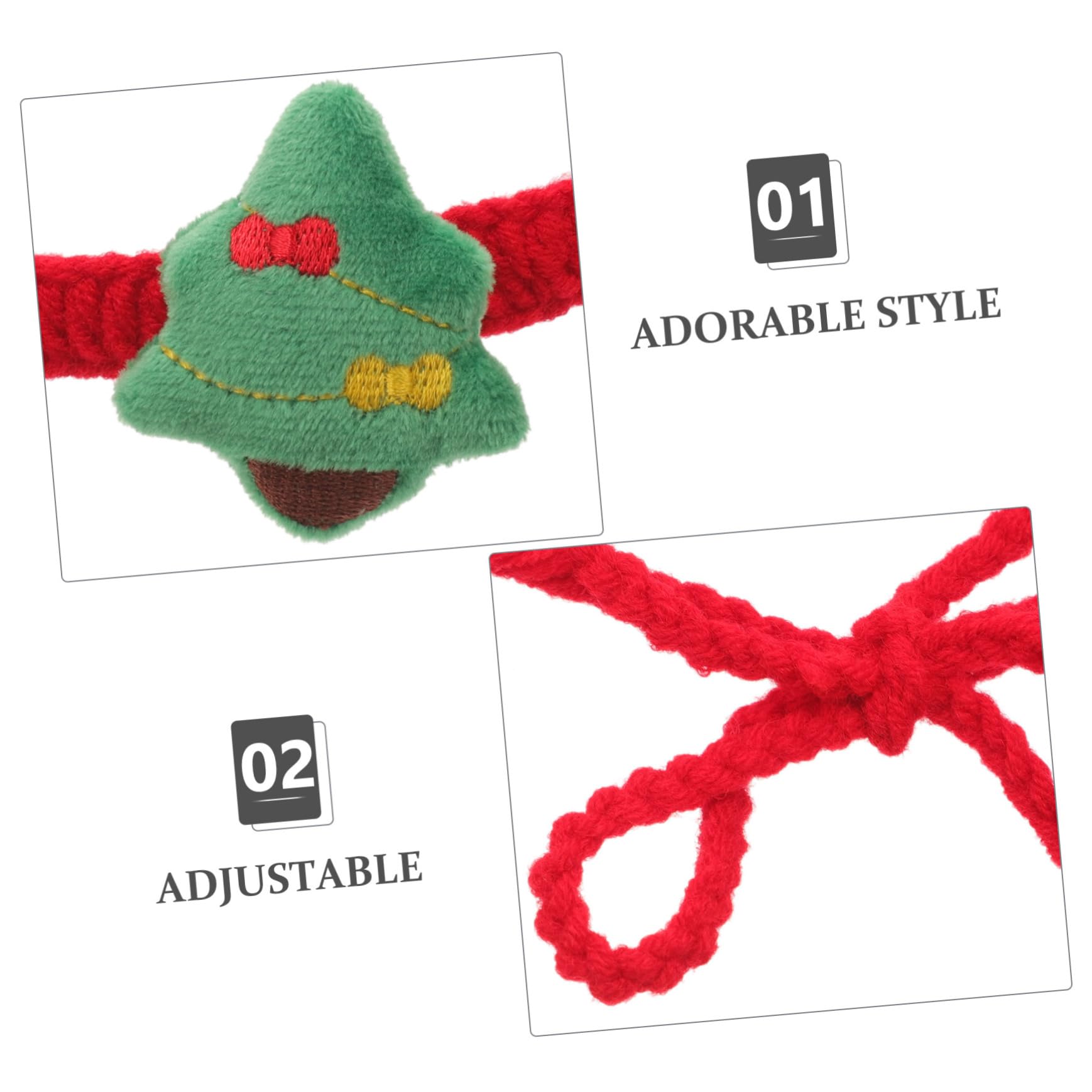 BESPORTBLE Collier de Noël Tricoté pour Chat Ajustable pour Chiot Collier pour Animal de Compagnie avec Noeud