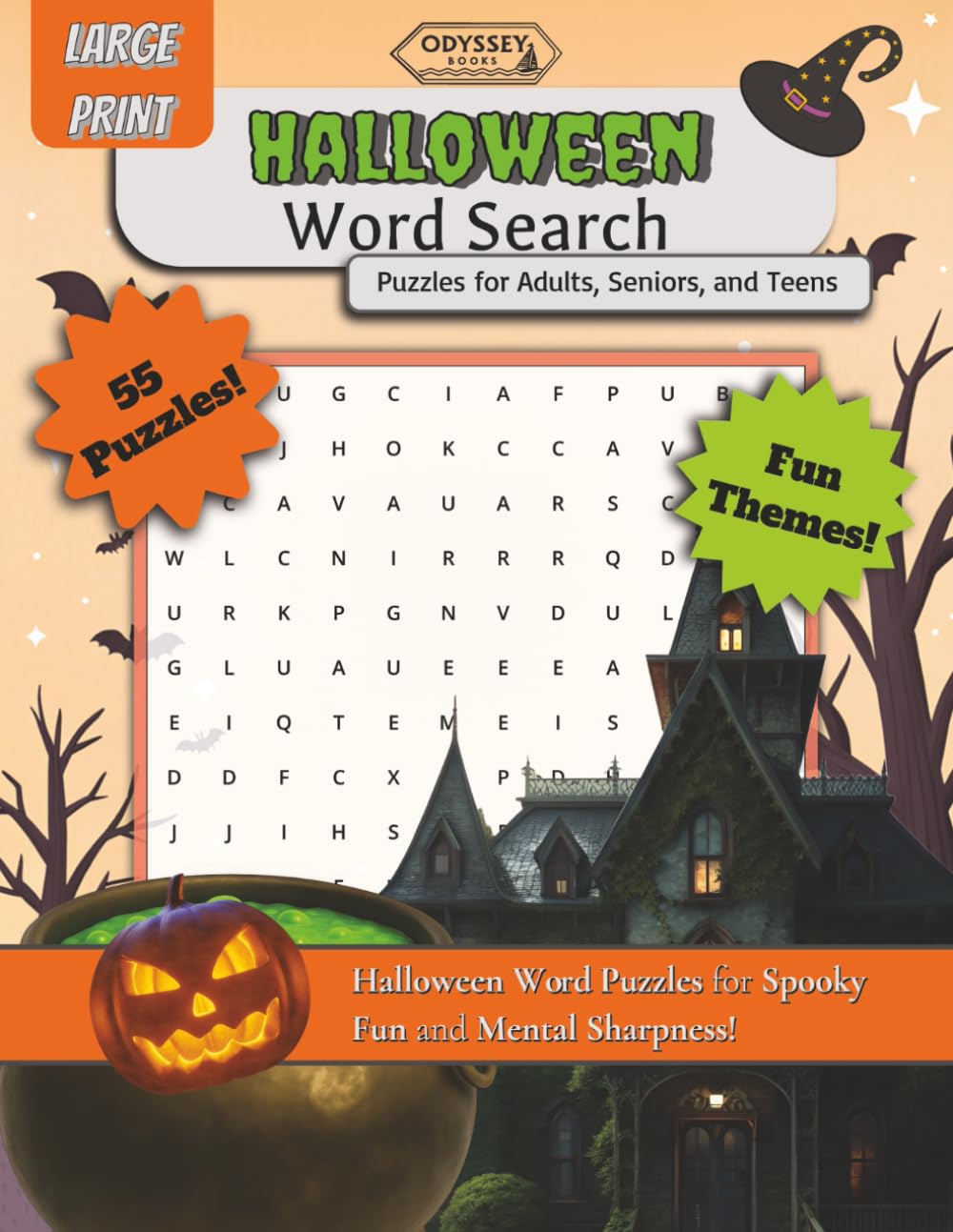 Halloween Word Search Puzzles for Adults, Seniors, and Teens: Large Print Halloween Word Puzzles for Spooky Fun and Mental Sharpness! (Odyssey Large Print Word Search)