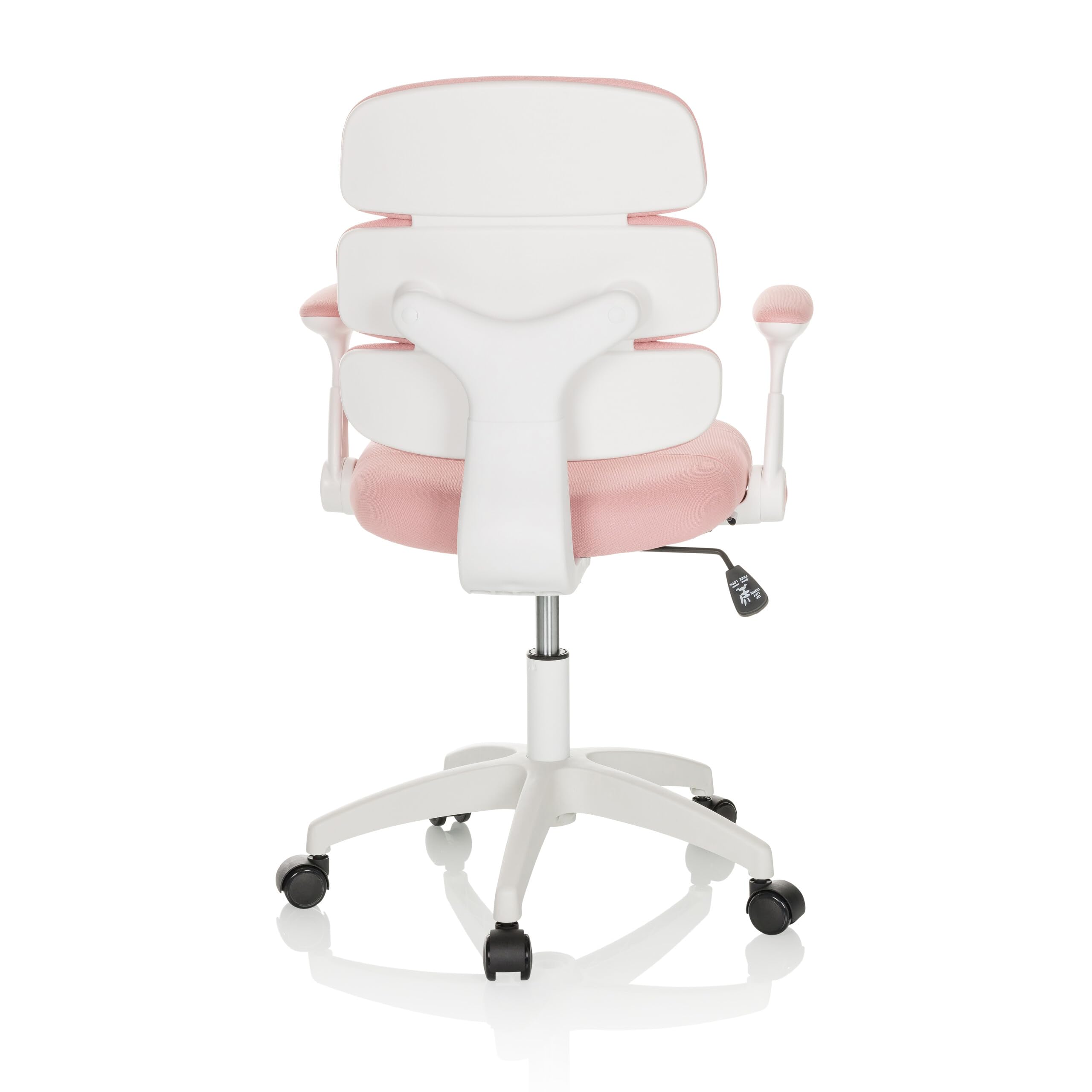 hjh OFFICE Dziecięce krzesło obrotowe Kid ERGOLINO W krzesło dziecięce z ergonomicznym oparciem, kolor różowy, 736429
