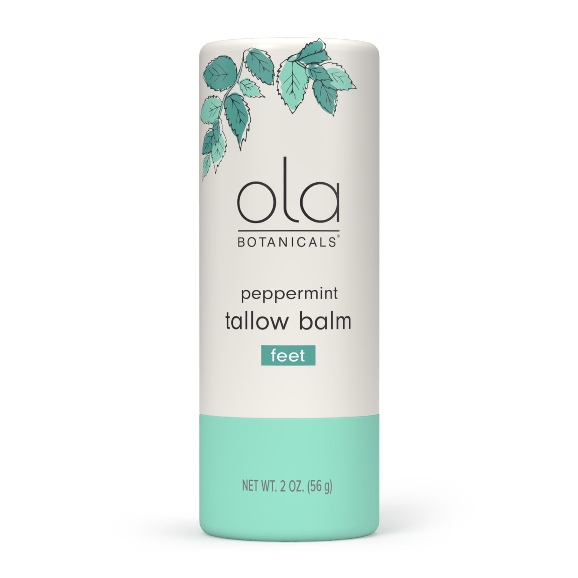Ola Botanicals Tallow Balm for Feet, Peppermint and MCT Oil, 2 oz