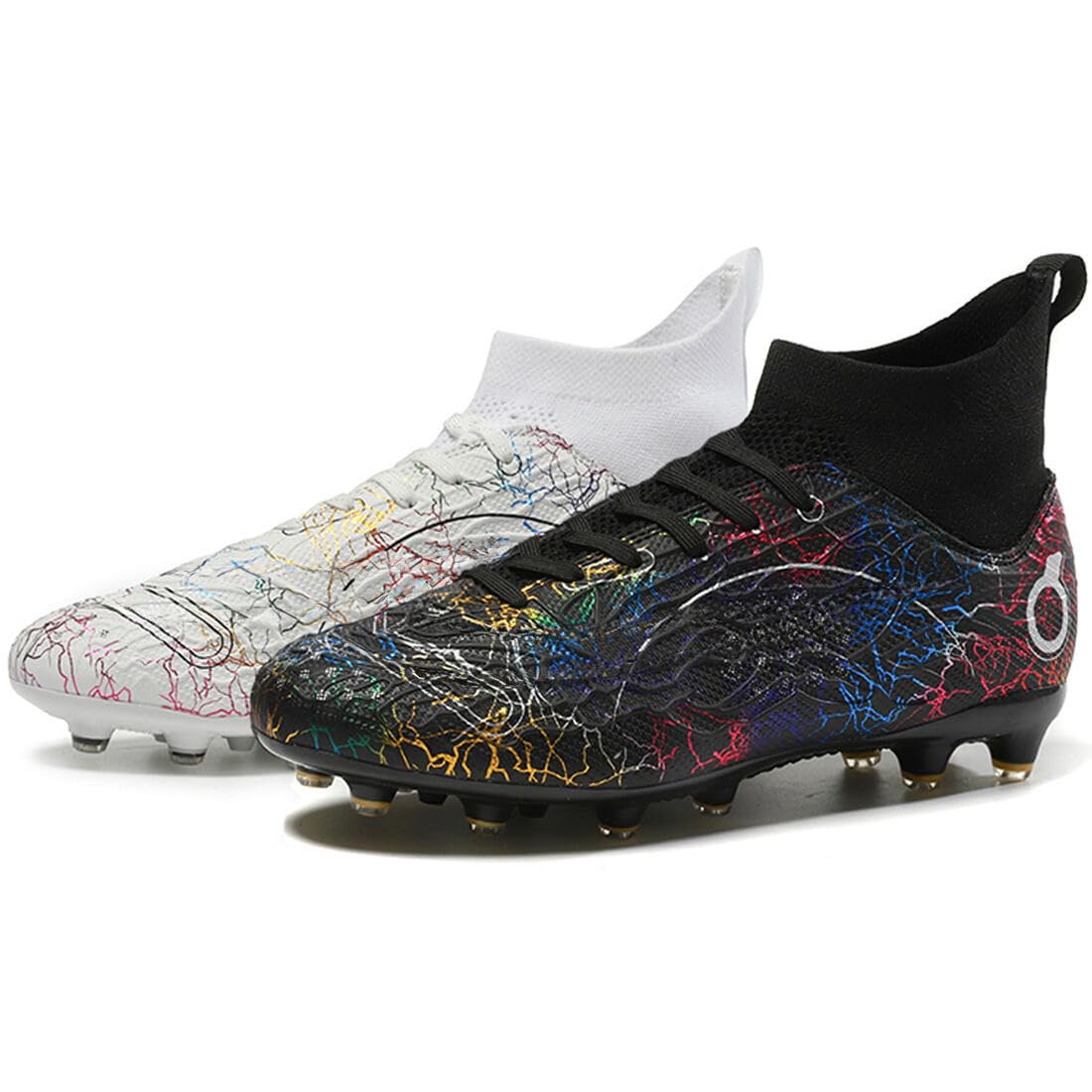Chaussures De Football DimaiGlobal Homme - Cuir Synthétique - Semelle Caoutchouc Antidérapante - Hautes - Multi-Surfaces