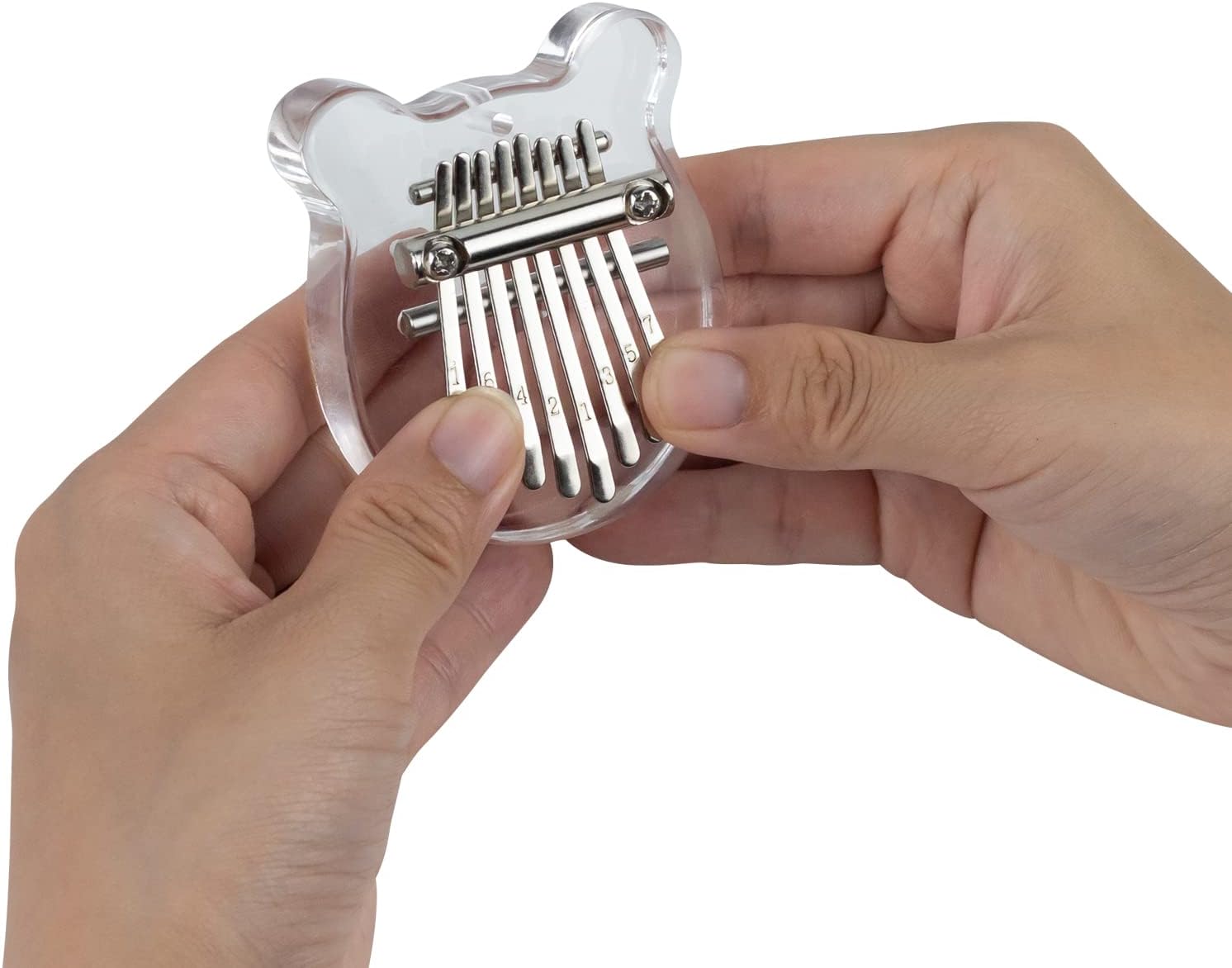 Elejolie Mini Kalimba 8 Key Thumb Piano Exquisite Finger Piano Portable for Beginner Kids Adult,Musical Marimba with Pendant Gift for Christmas/Xmas/Thanksgiving Day