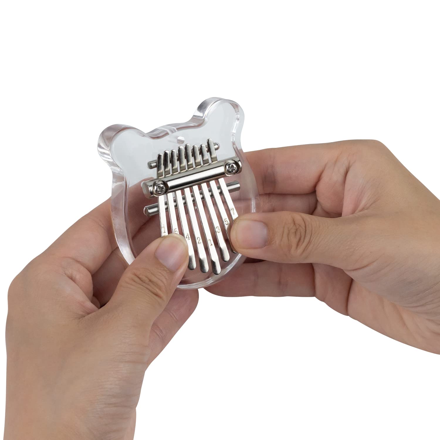 Elejolie Mini Kalimba 8 Key Thumb Piano Exquisite Finger Piano Portable for Beginner Kids Adult,Musical Marimba with Pendant Gift for Christmas/Xmas/Thanksgiving Day