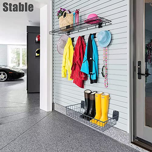 Myoyay Slatwall Baskets 3Pcs Slatwall Baskets Bins Slatwall Metal Basket Wall Mounted Slatwall Storage Basket Pegboard Baskets Bins Set For Organizing Tools #TOP6