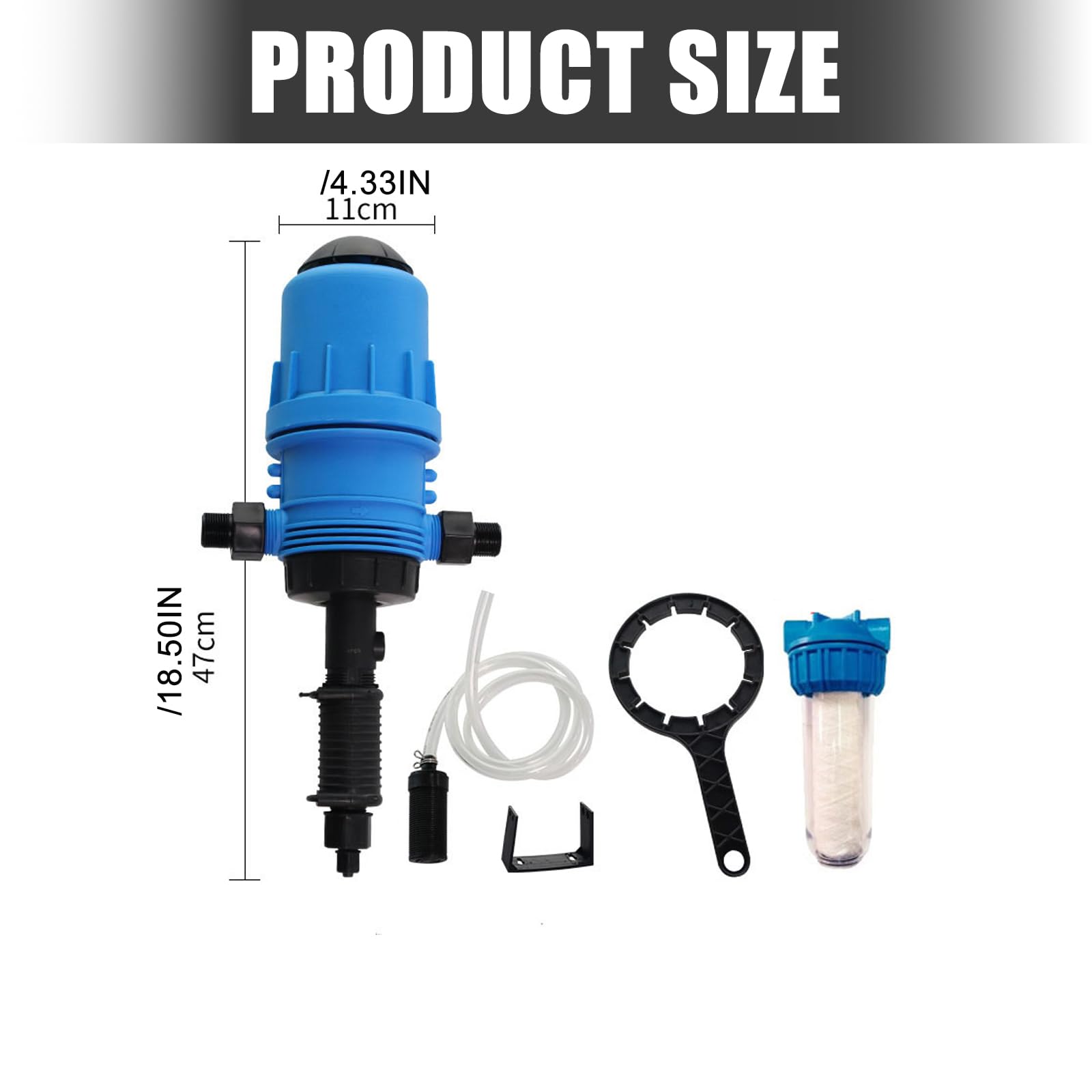 Inline Dosiermischer 3 / 4 Zoll NPT, wasserbetriebener 0, 4% bis 4% Proportional Injektor für Gartenbewässerung, Viehwasserleitungen und hydraulischer Mischer mit Proportional Injektor Dosierung auf