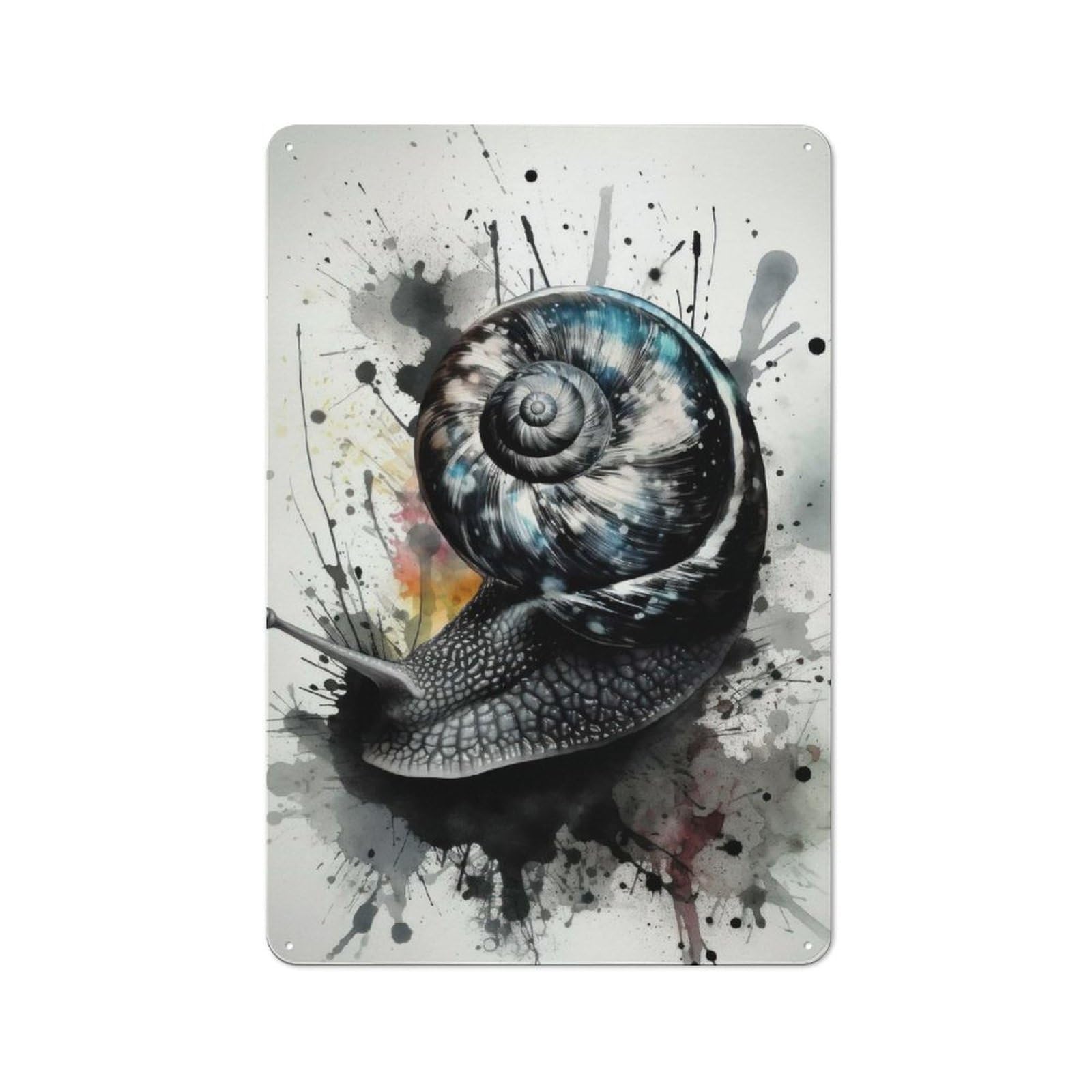 Junmoney Snail Natures Trailblazer Metal Wall Sign 30X20cm, Retro Decor For Hallway Wall, For Wall Display Collectors