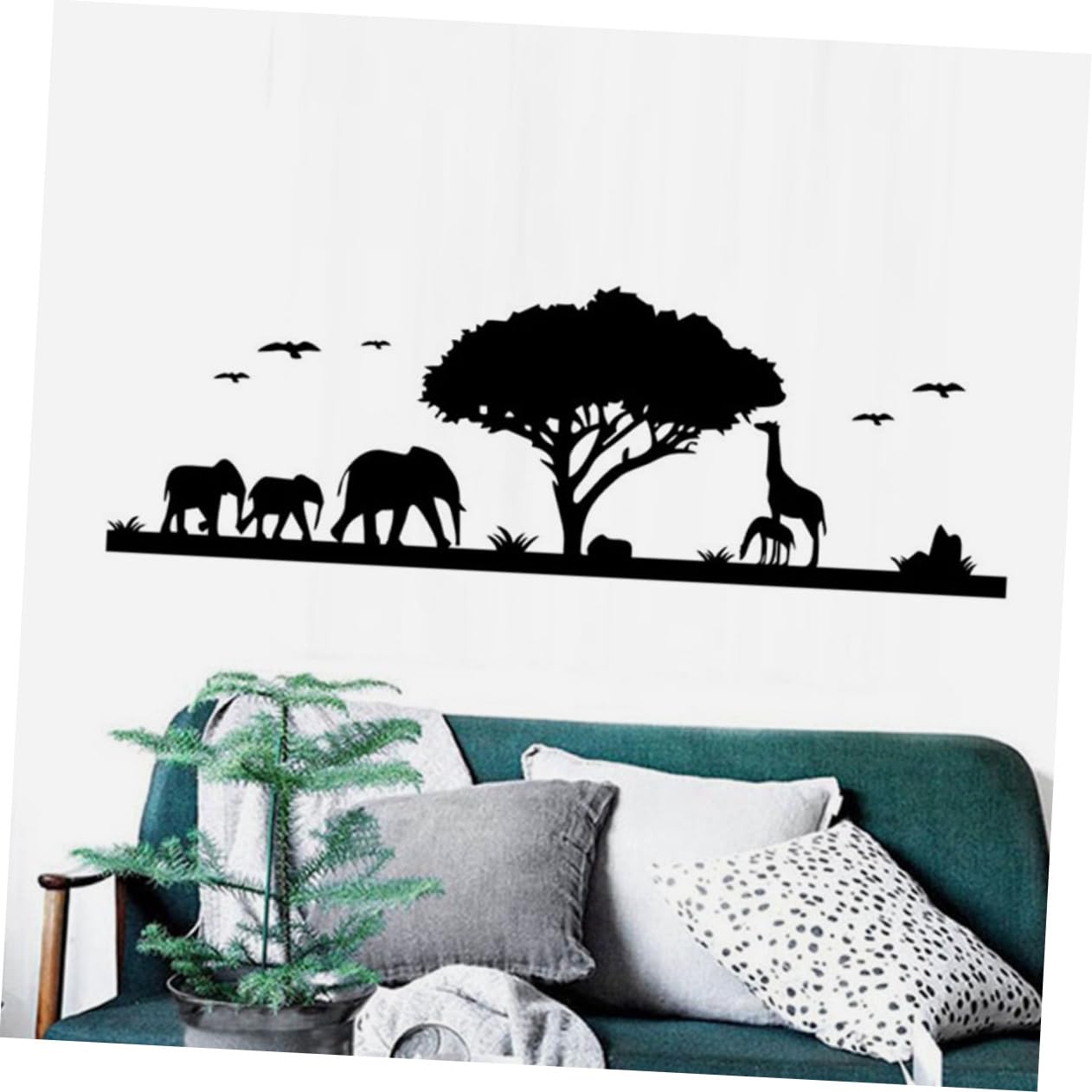 Angoily 2piezas Pegatina Decorativa De Animales Para Pared Vinilo De Giraffe y Estilo Bosque Autoadhesiva Para Habitaciones Infantiles y Guarderías