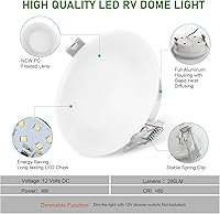 Vista 2 de Iluminación interior de RV de 4.5 pulgadas, luz LED de techo empotrada, luz de disco de 12 V para cámper, remolque, autocaravana, cubierta
