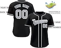 Vista 2 de KXK Custom Baseball Jersey Stitched Personalized Baseball Shirts Sports Uniform for Men Women Boy Black&grey
