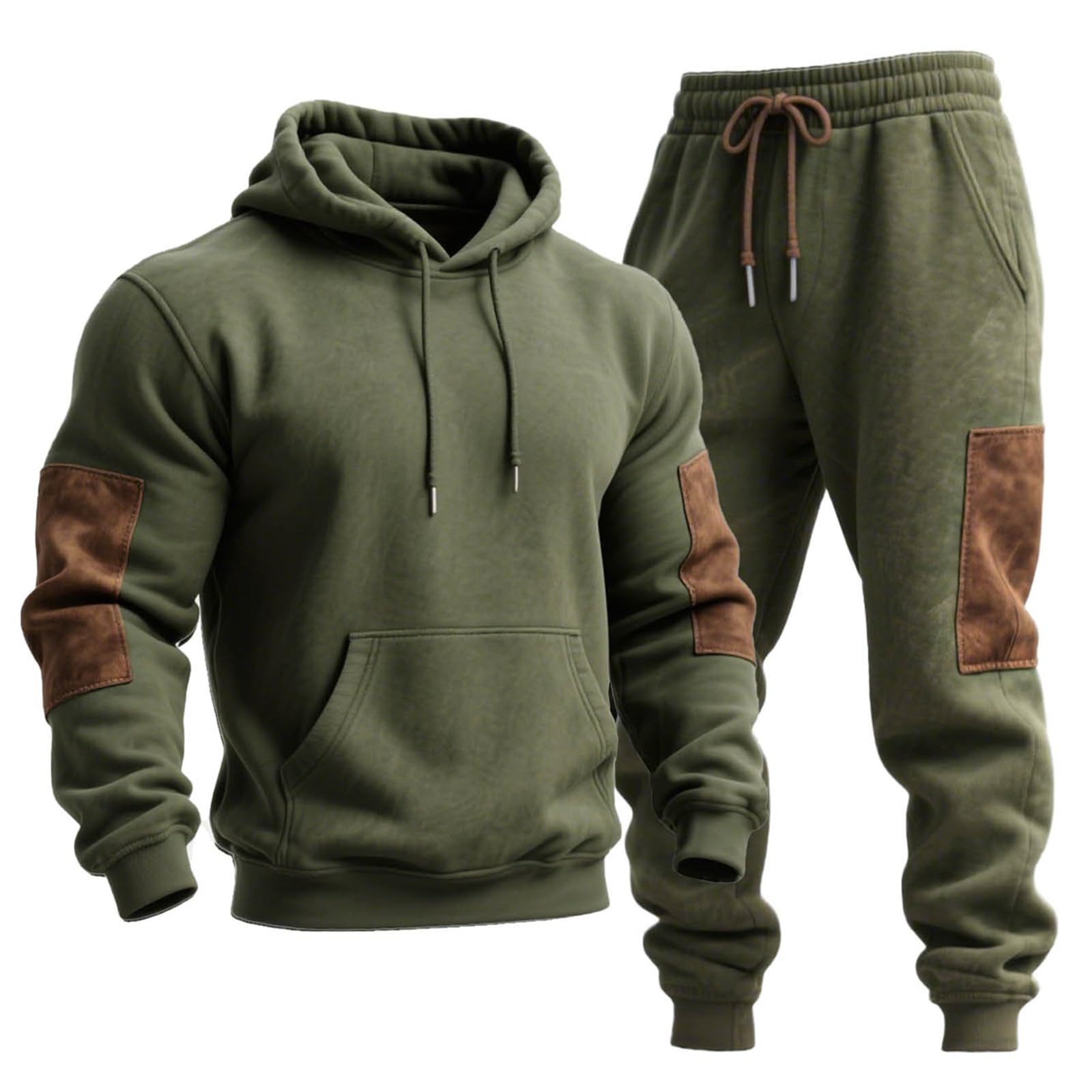 Generisch Jogginganzug Herren Trainingsanzug Freizeitanzug 2-Teilig Sets | Langarm Sweatshirts mit Taschen und Sporthose,Loose Fit,Zweiteiler Trainingsanzug,für Freizeit,Urlaub und Alltag