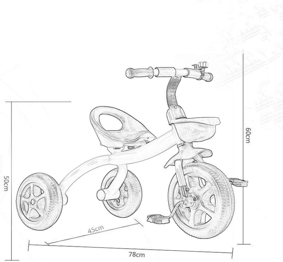 Tricycle Trike, Lightweight Bearing Strong Children 2 in 1 Multifunctional Tricycle Seat Adjustable, 2-5 Years Old Baby Outdoor Tricycle, 3 Colors, 60x50x78cm (Color: Pink)