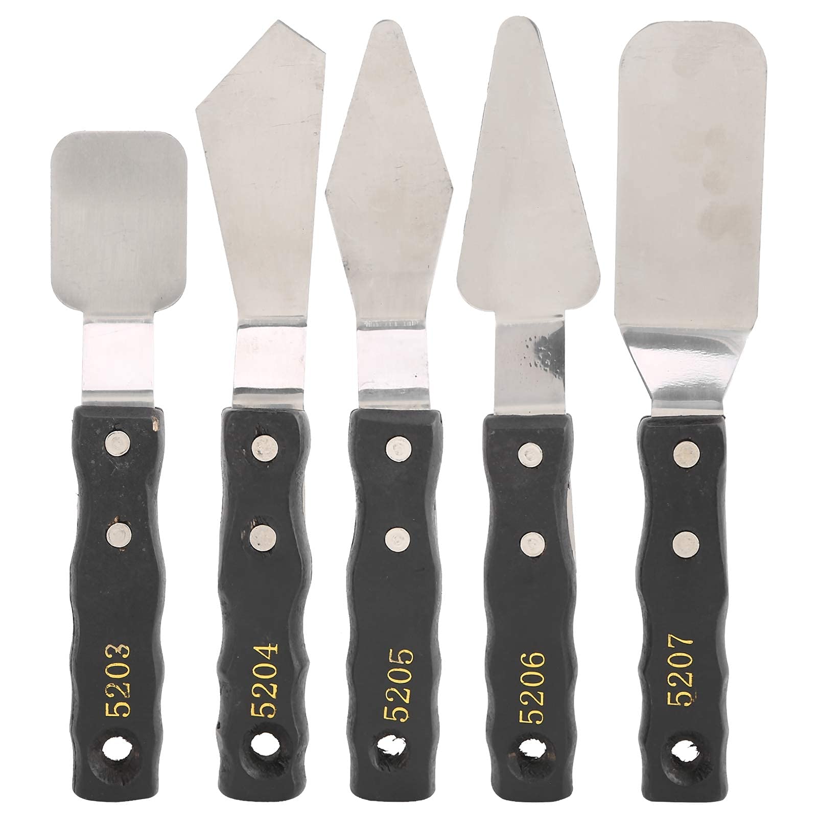 Ejoyous Set di Coltelli da Tavolozza in Acciaio Inossidabile, Kit Spatola di Pittura a Manico a 5 Pezzi, per Miscelazione, Diffusione e Altro Ancora