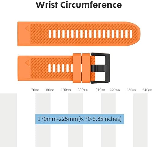 Vista 101 de NotoCity Compatible Fenix Band 26mm Width Soft Silicone Watch Strap for Fenix 5X Plus, 6X, 6X Pro, 3, 3 HR, Descent MK1, D2 Delta PX, D2 Charlie, 8