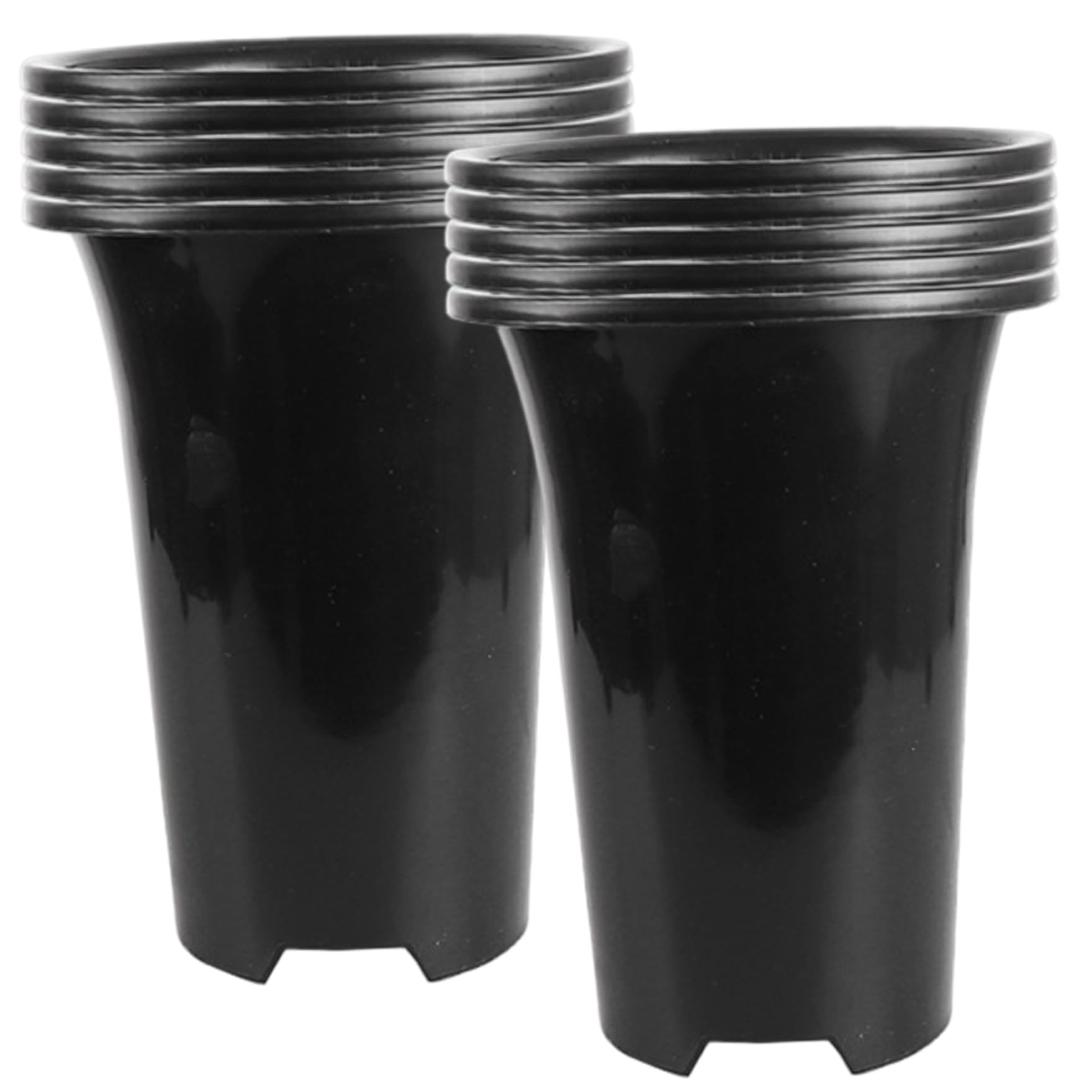 Wilafury 10Pcs Tree Pots, Tall Plastic Nursery Pot with Drainage Holes, Reusable Deep Plant Pots for Trees, Vegetables, Flowers & Seedlings