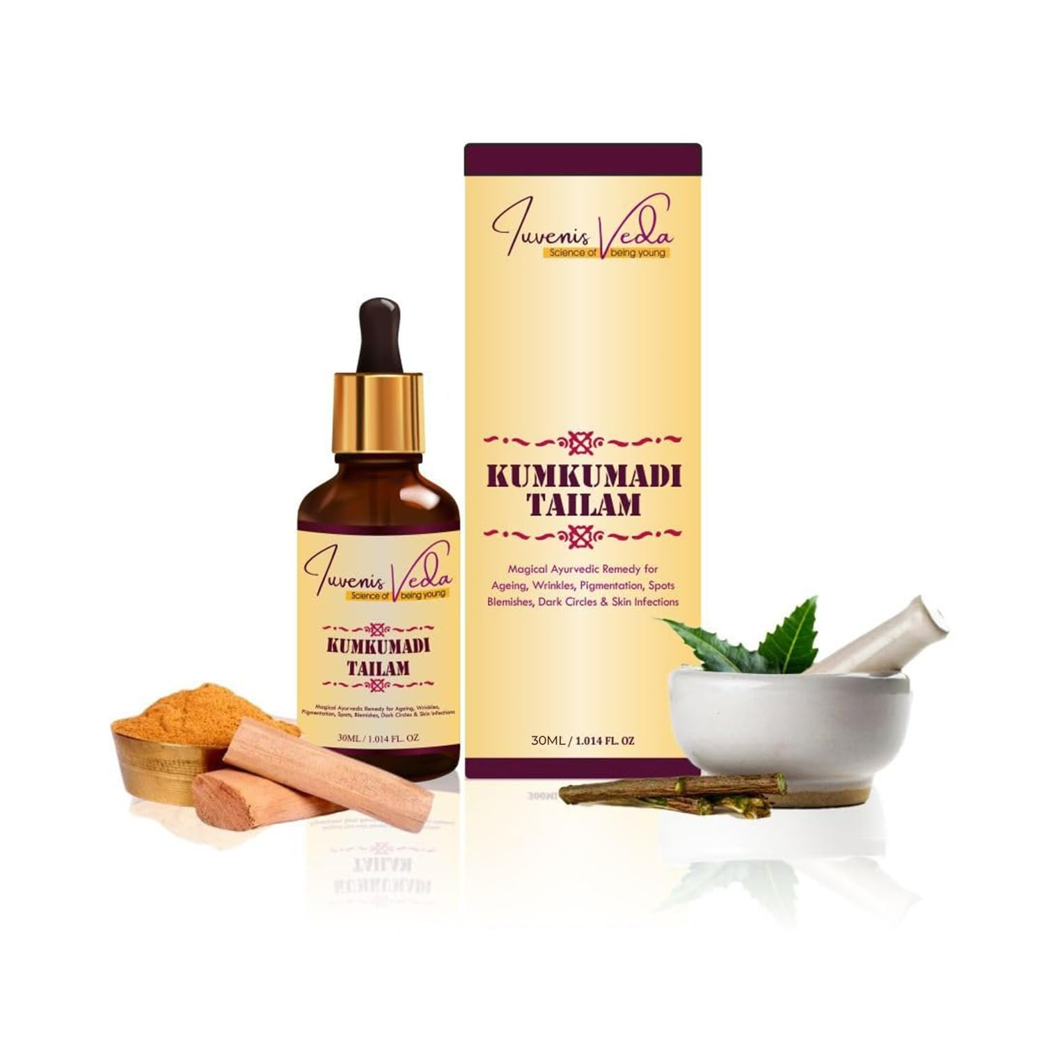 Sponsored Ad - Kumkumadi Tailam Face Oil-30ML For Glowing Skin, Reduces Pigmentation, Dark Spots, Uneven Skin Tone Suitable for All Skin Types For Both Men and Women