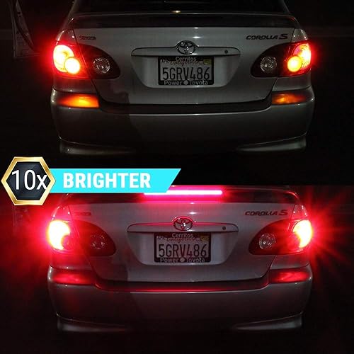 Miniatura 8 de Syneticusa 1157 rojo intermitente estroboscópico parpadeante alerta trasera seguridad freno cola parada alta potencia LED bombillas