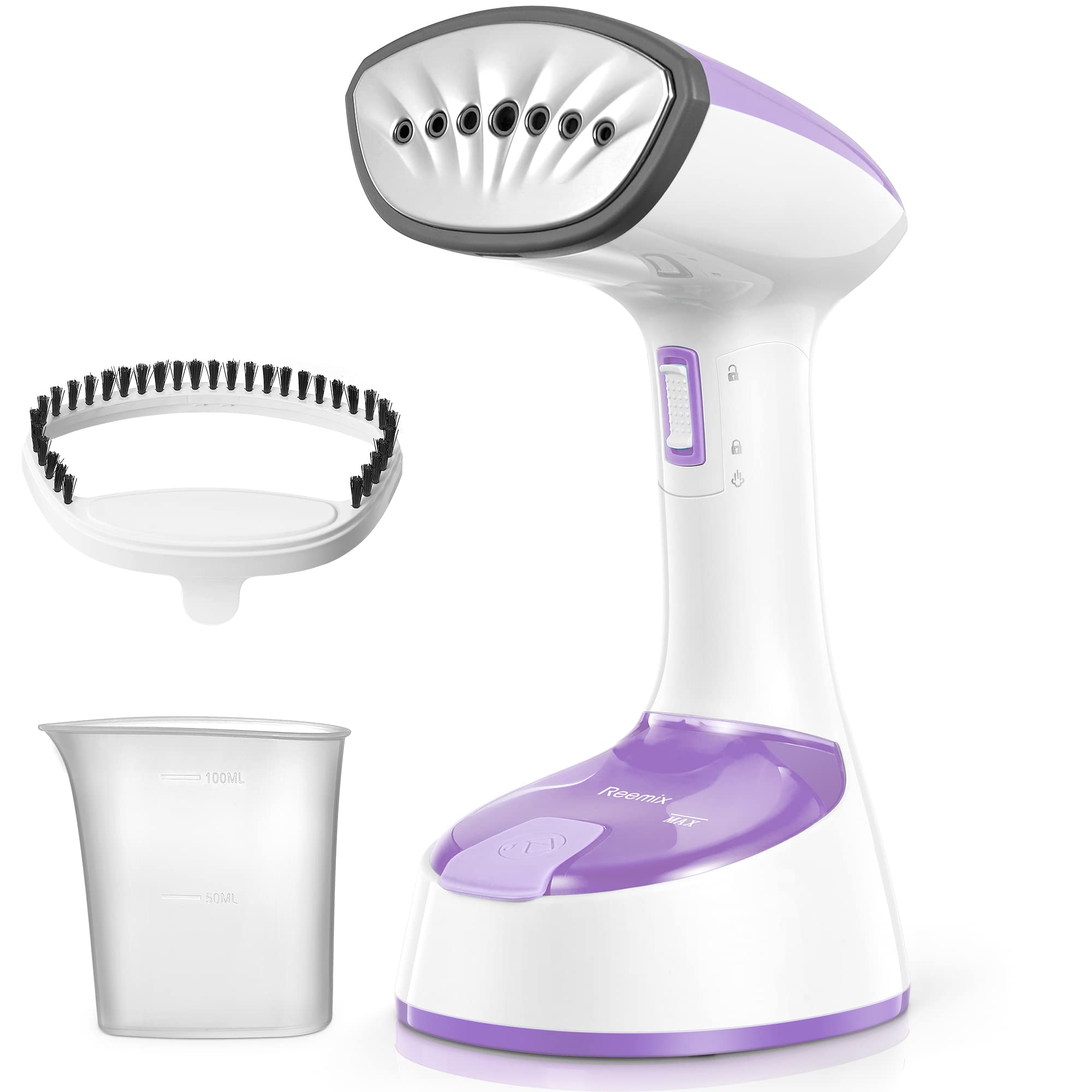 Reemix Steamer for Clothes, Folding Handheld Design Garment Wrinkles Remover, 20g/min Strong Penetrating Steam, 25-Sec Fast Heat-up, for Home, Office and Travel (Pink)