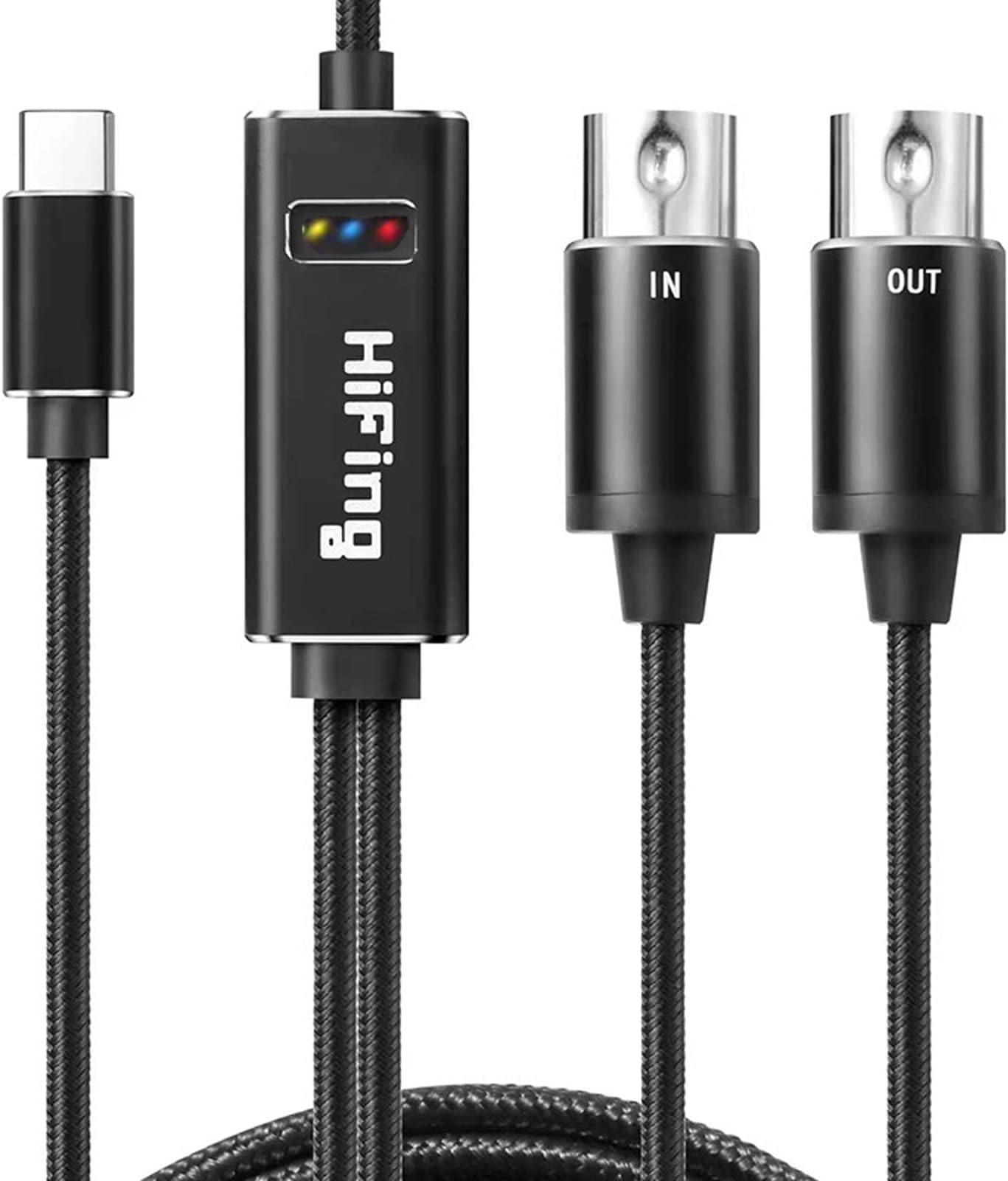 LBSC USB Type C to Midi Cable for Studio Equipment Dj Controller Guitar Piano Midi Cables Adapter with Synthesizer & Workstation Keyboards Midi to USB C Interface Converter for Android,Windows,mac Os