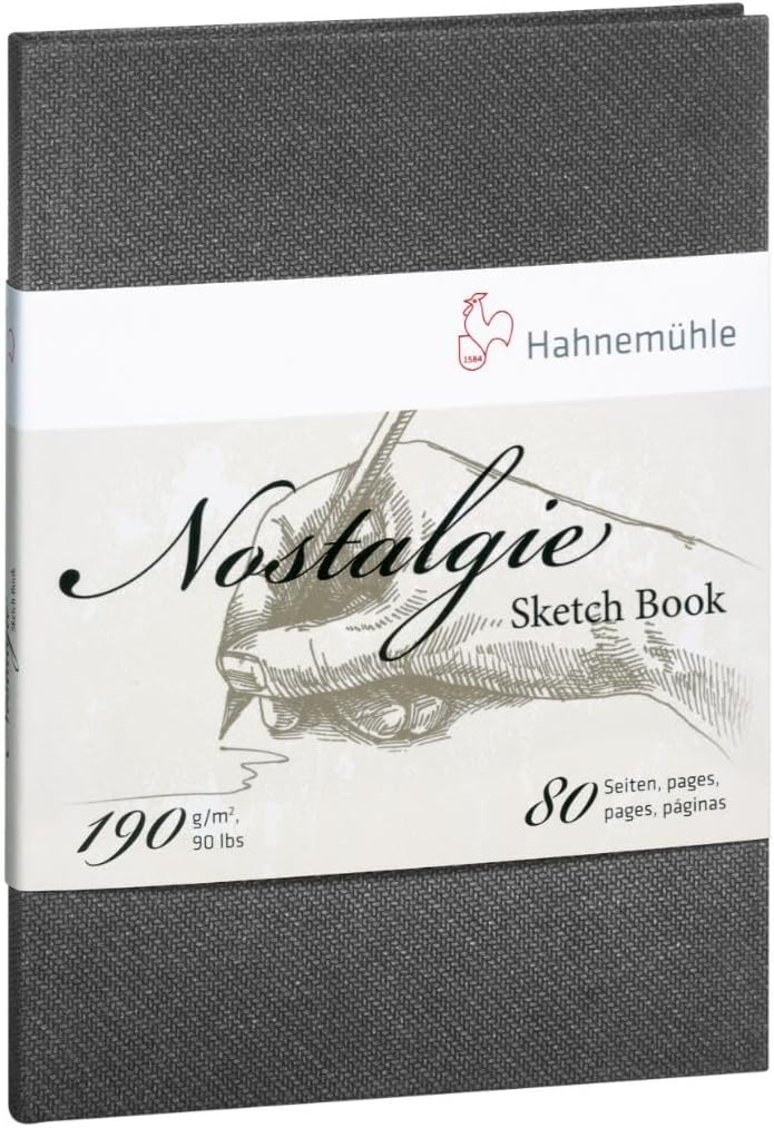 Nostalgie Sketch Book 190g/m², Drawing Notebook, A5, Portrait, 40 fls