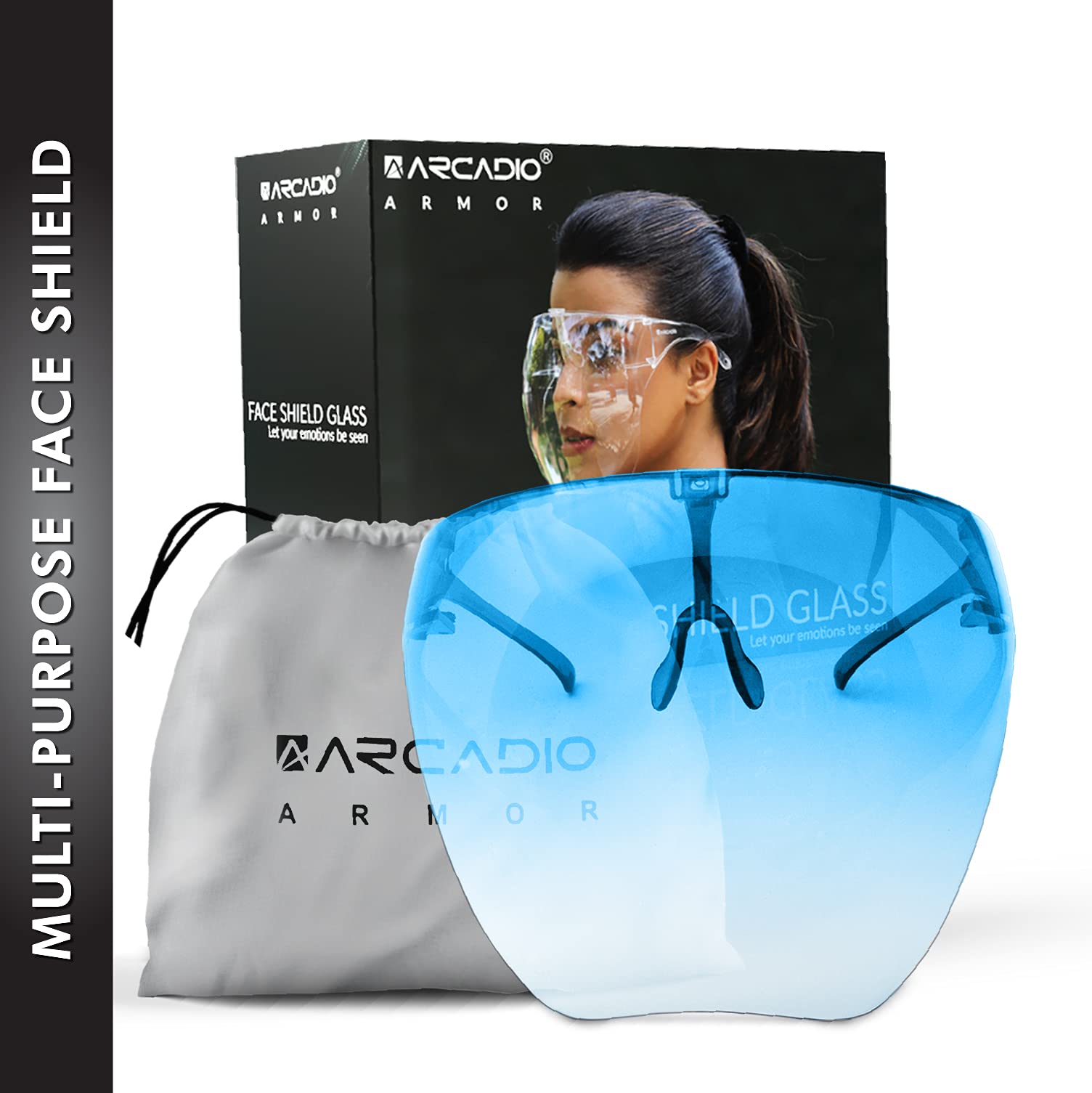 Arcadio Armor Multipurpose Hd Clear Face Shield Reusable Anti Fog