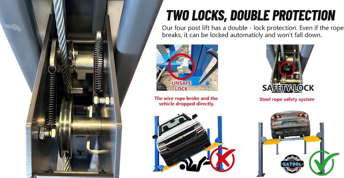 KATOOL 12000 lbs 4.0HP 2 Post Lift, Single Lock Release Two Post Lift Car Lift Auto Lift