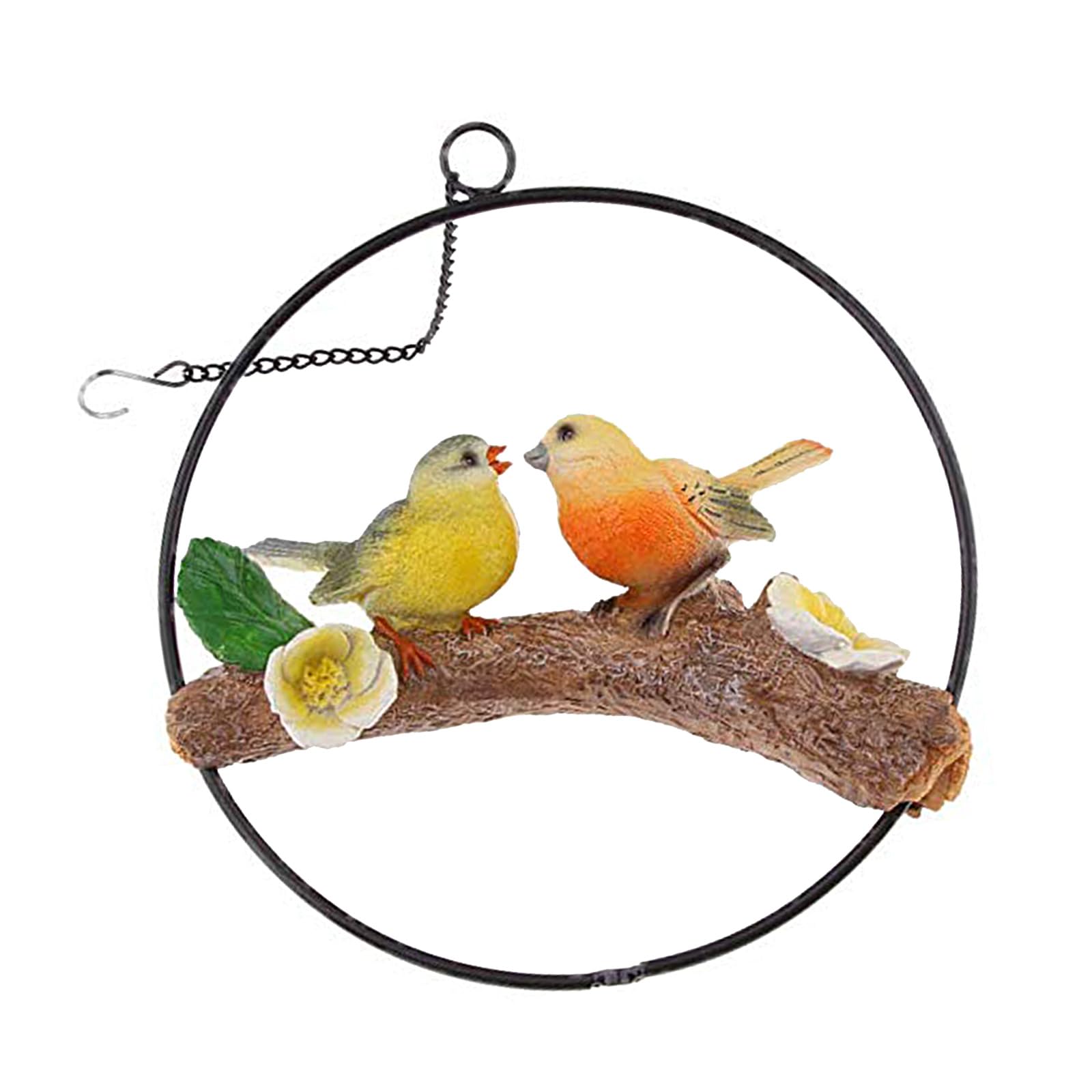 Buxuaaaa Realistic Parrots Garden Statue Hanging Decors Ornament Swing Bird Figurines Sculpture for Patio Lawns Yard Home Decors Hanging Parrots Figurines Sculptures
