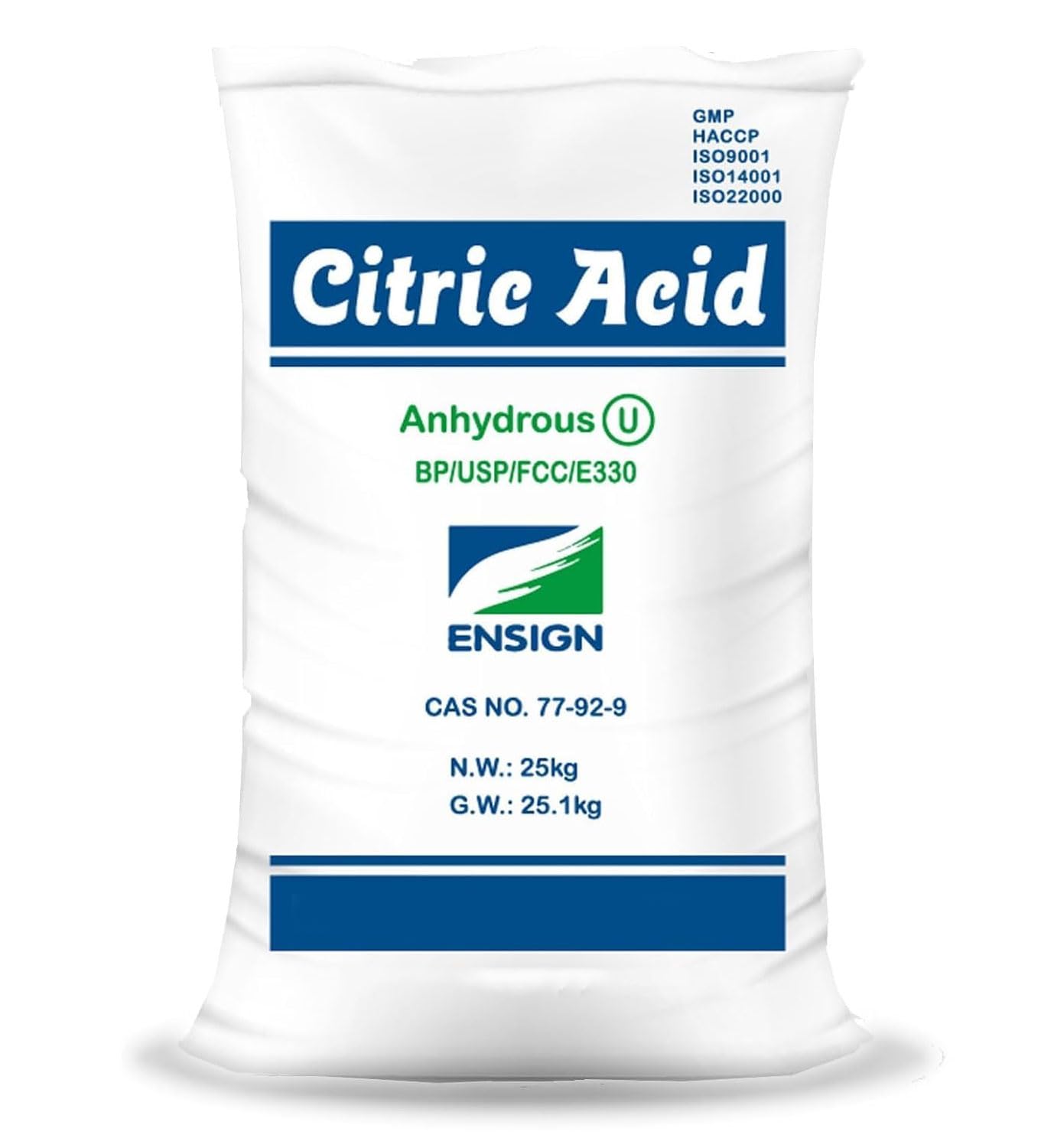Acido Citrico ANIDRO E330 Sacco da 25Kg Multifunzione, Detersivo pavimenti, Pulizia Calcare lavatrice,Brillantante Decalcificante, Alimentare