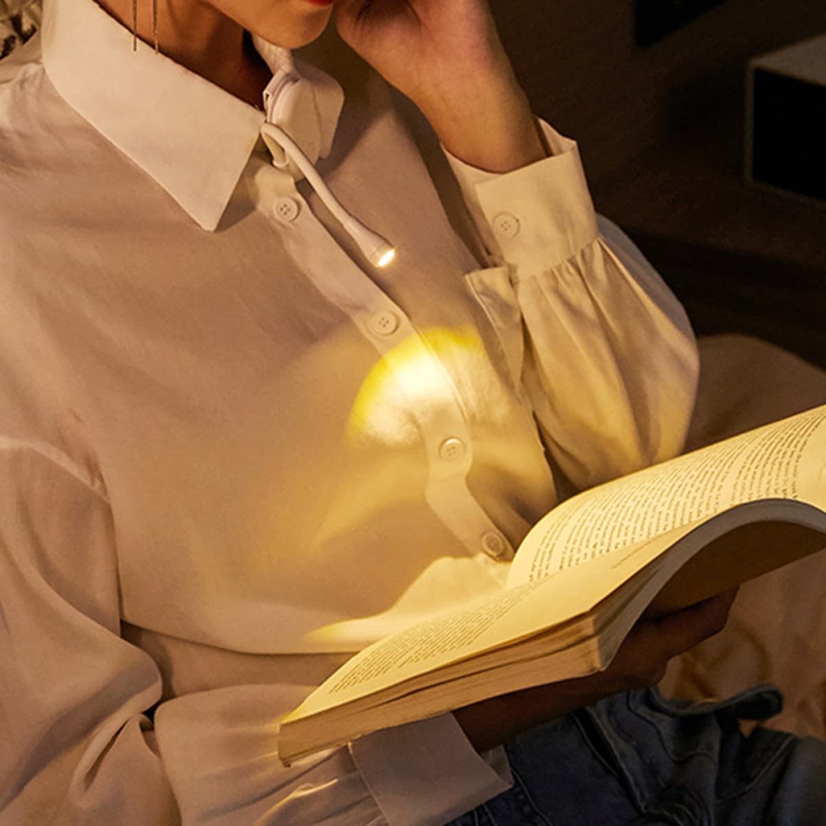 Happyyami Rechargeable Book Light Clip on Reading Light for Bed Led Reading Lamp Study Lamp for Home Office Dorm