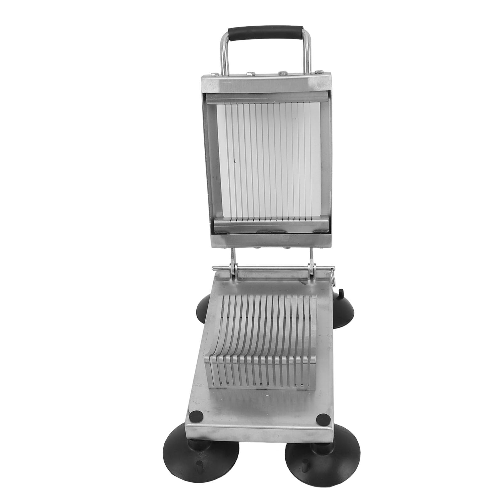Akozon Cortador de Verduras Manual de Acero con 4 ventosas: Cortador de Alimentos Versátil para Cebollas, Patatas, Tomates y Más (6.5MM)