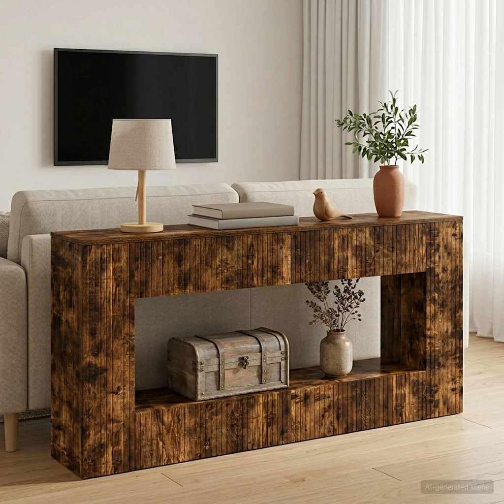 Lumanois Konsolentisch Räuchereiche 155 x 29 x 74 cm Holzwerkstoff