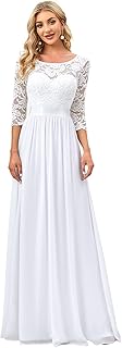 Women's Bridesmaid Dresses 3/4 Sleeve Empire Waist Maxi Mother of The Bride Dresses 07412 - Buy now