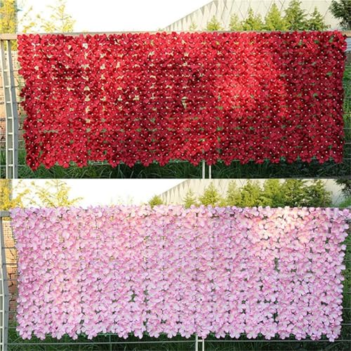 Flores artificiales de cerezo blanco: panel ocultación exterior, seto sintético para bodas 5