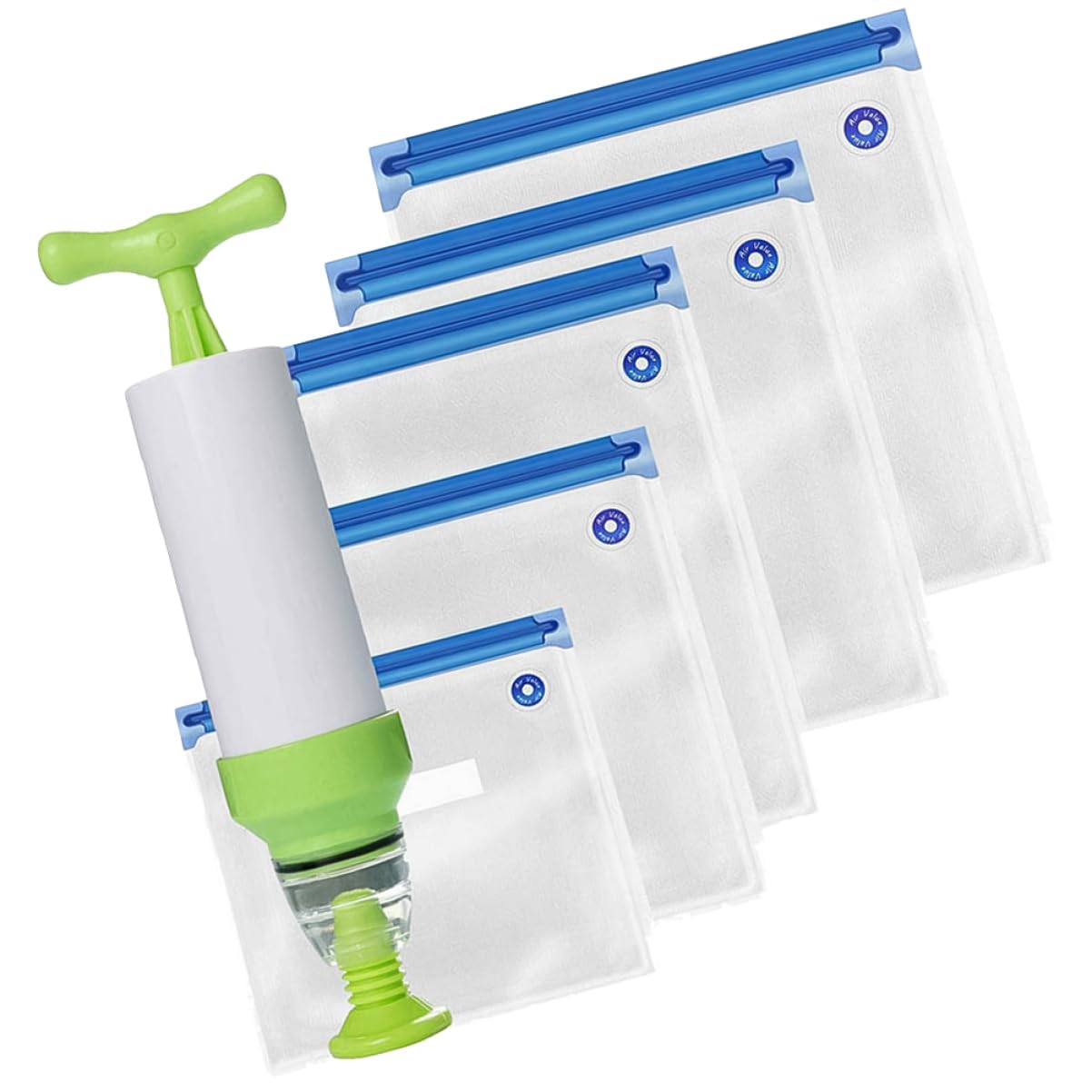 KICHOUSE Food Grade Pa Pe Vacuum Sealer Bags 6 Pack Sealed Preservation for Fruit Bread Vegetables Portable for Kitchen Outdoor