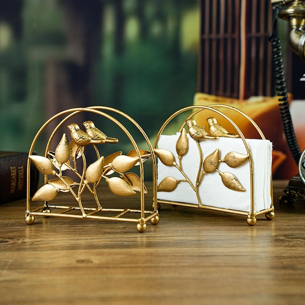 Servilletero: servilleteros para mesas, dispensador de papel de metal, soporte para toallas de papel de mesa de comedor para cocina y decoración de mesa (pájaro)