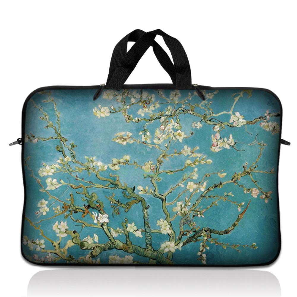 LSS 12.3 inch Laptop Sleeve Bag Carrying Case Pouch with Handle for 11" 11.6" 12" Acer, Asus, Dell, Hp, Sony, Toshiba, Pink Plumeria Flower — view 72