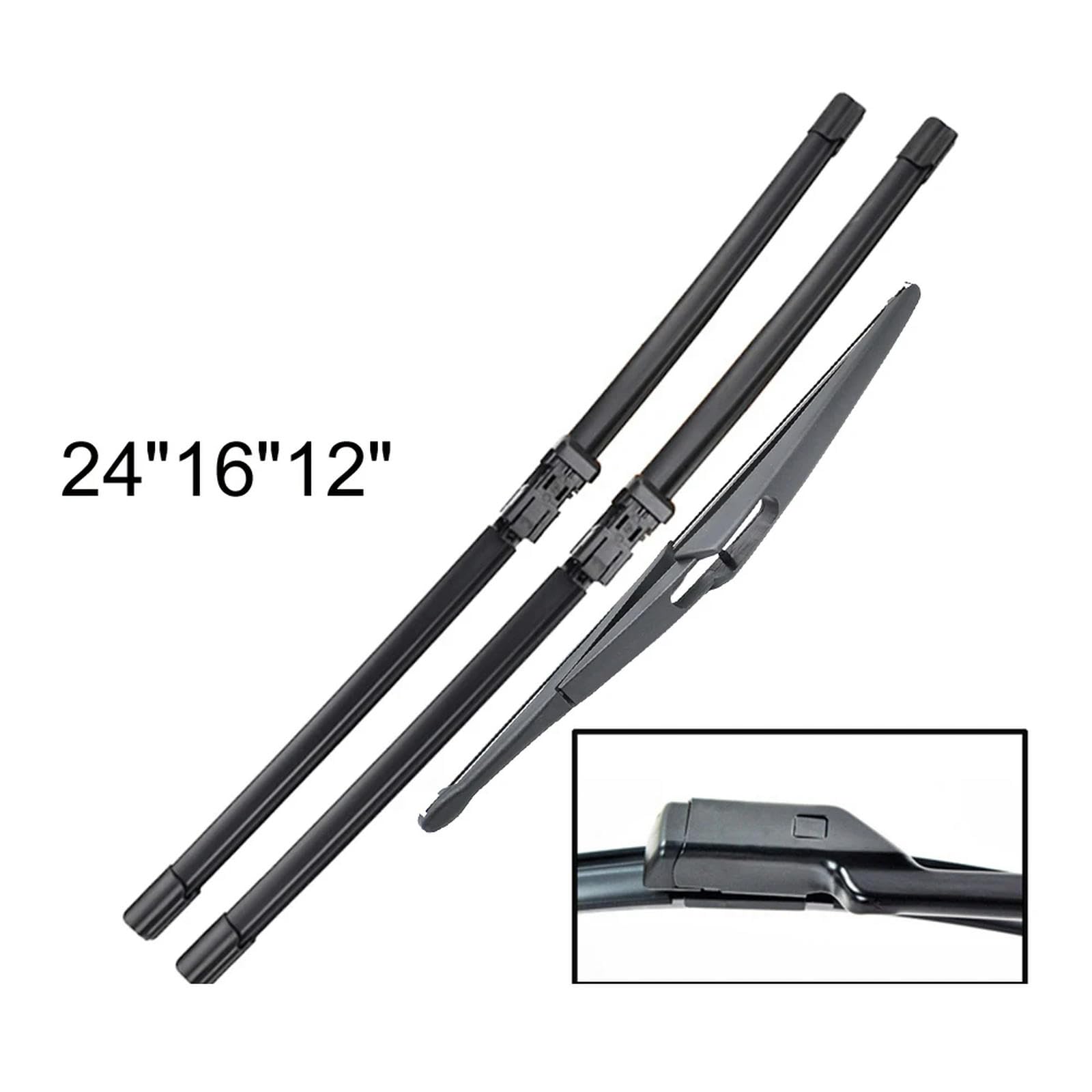 Zestaw wycieraczek przednich i tylnych Szczotki do szyb samochodowych 24"16"12" Dla Peugeot 2008 P24 MK2 2019-2023