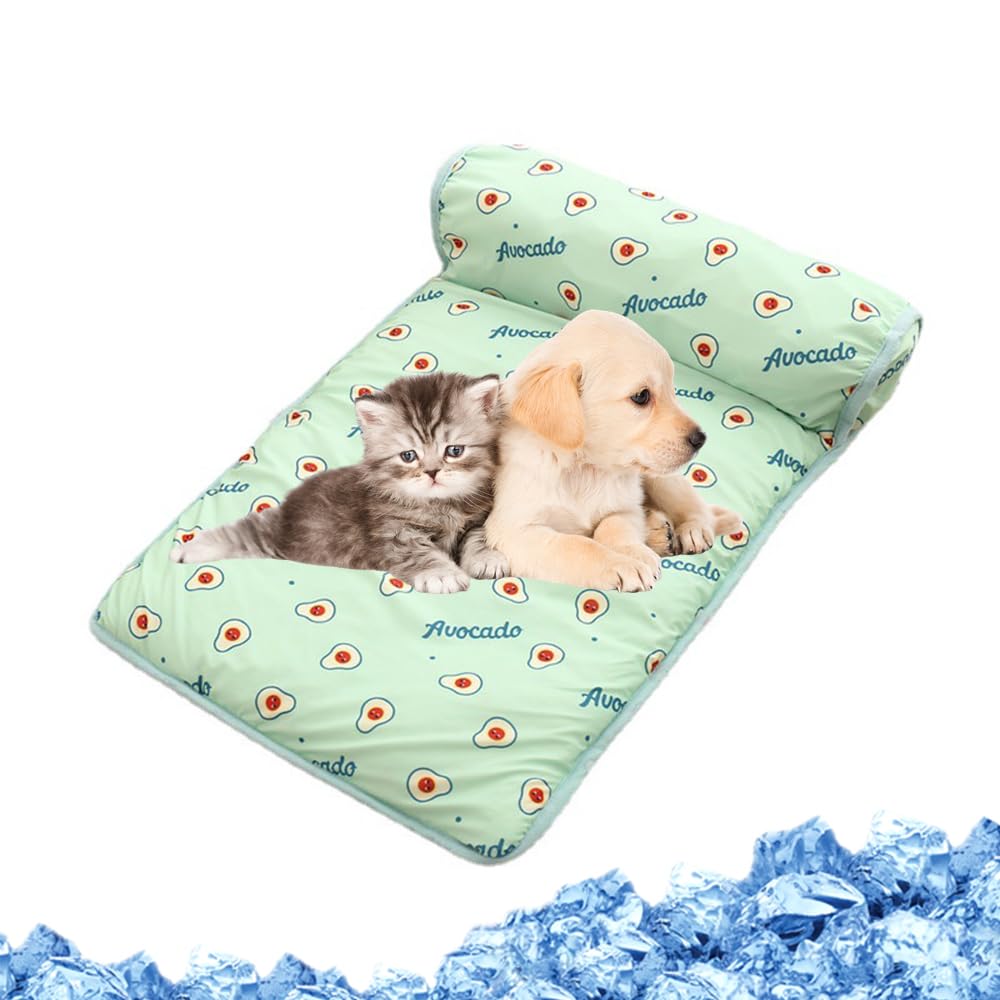 Tapis rafraîchissant pour chat et chien au salon ou en voyage matelas vert