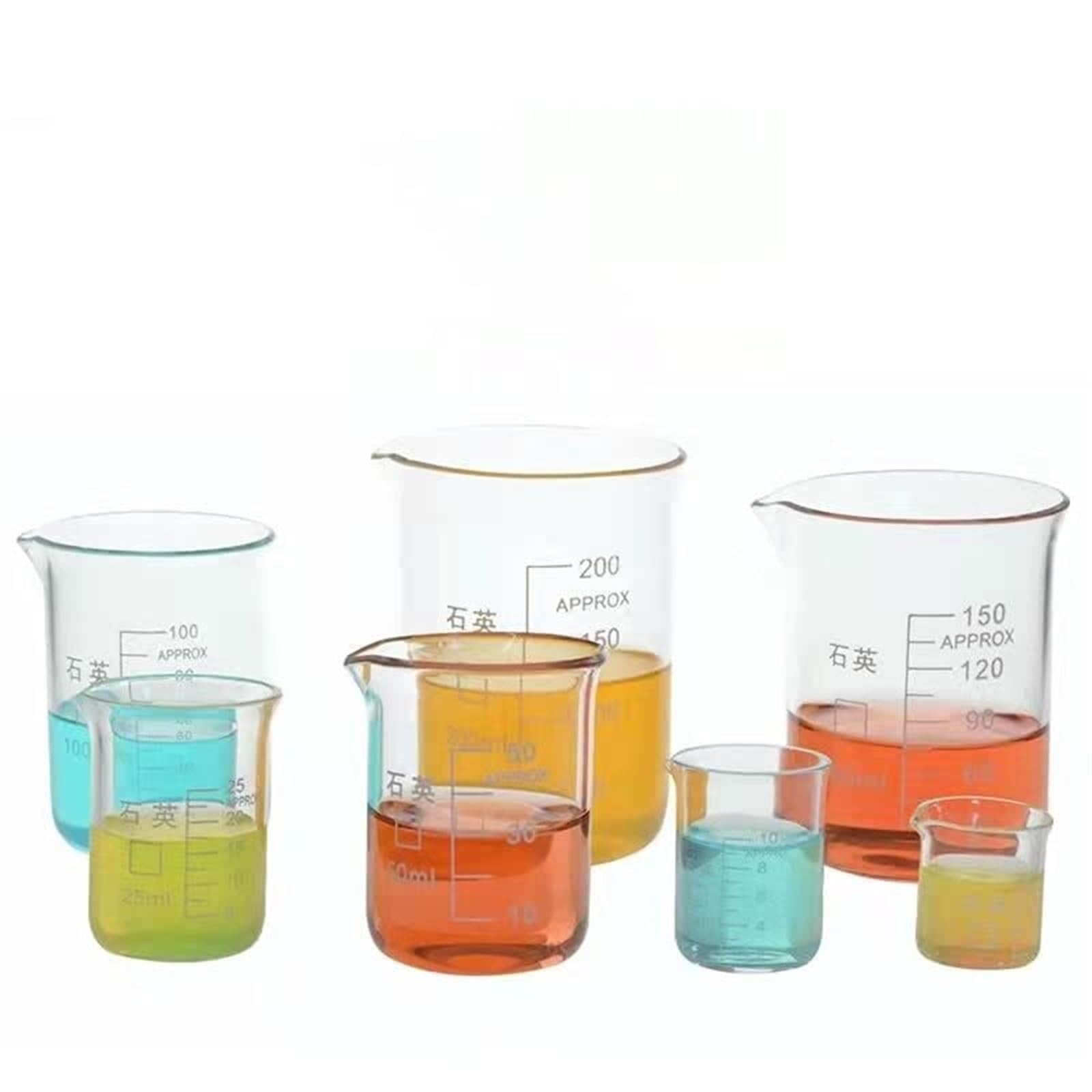 1 Stück Laborglasbecher aus klarem Quarz 5ml-1000ml hitzebeständiges Laborgerät Laborausstattung(100ml)