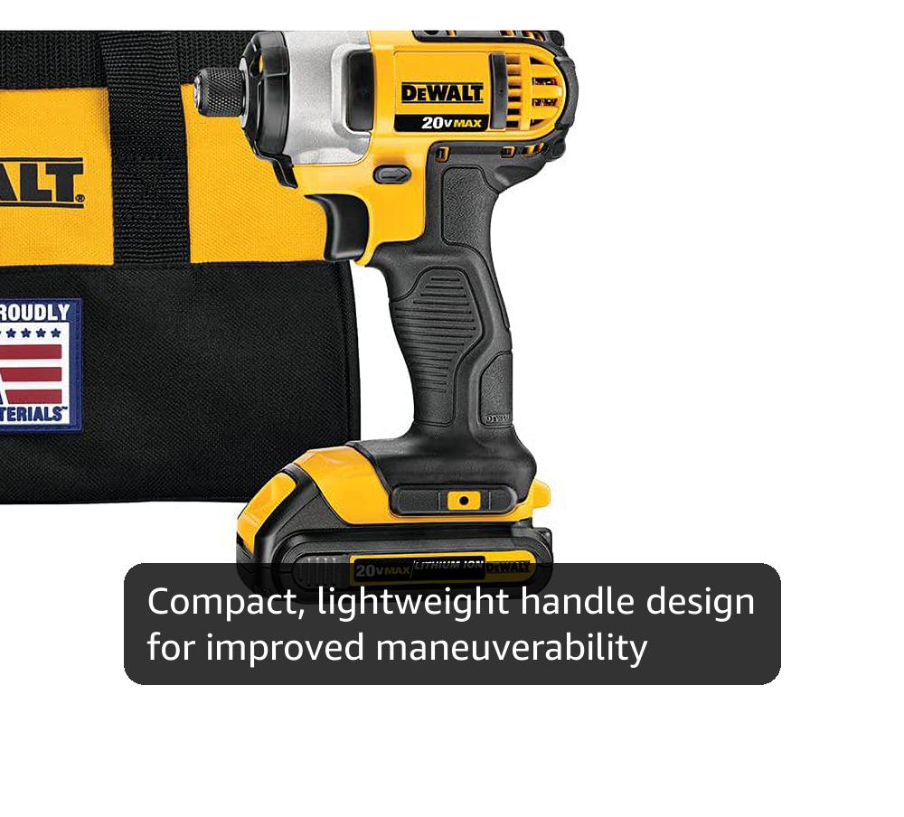 DEWALT 20V MAX Impact Driver Kit, 1/4-Inch, Battery and Charger