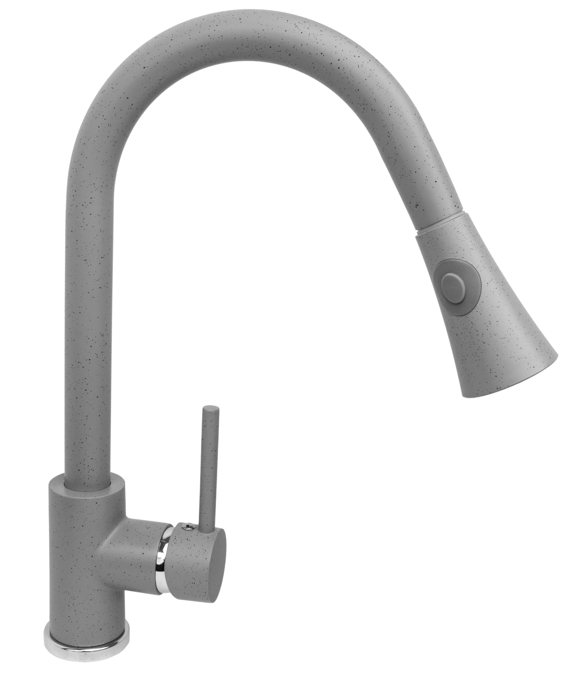 Granitan - Argos zlewozmywak granitowy szary - 1 komora 62 x 44 cm - w zestawie armatura i syfon - odwracalny z ociekaczem - zestaw kuchenny z GraniProtect