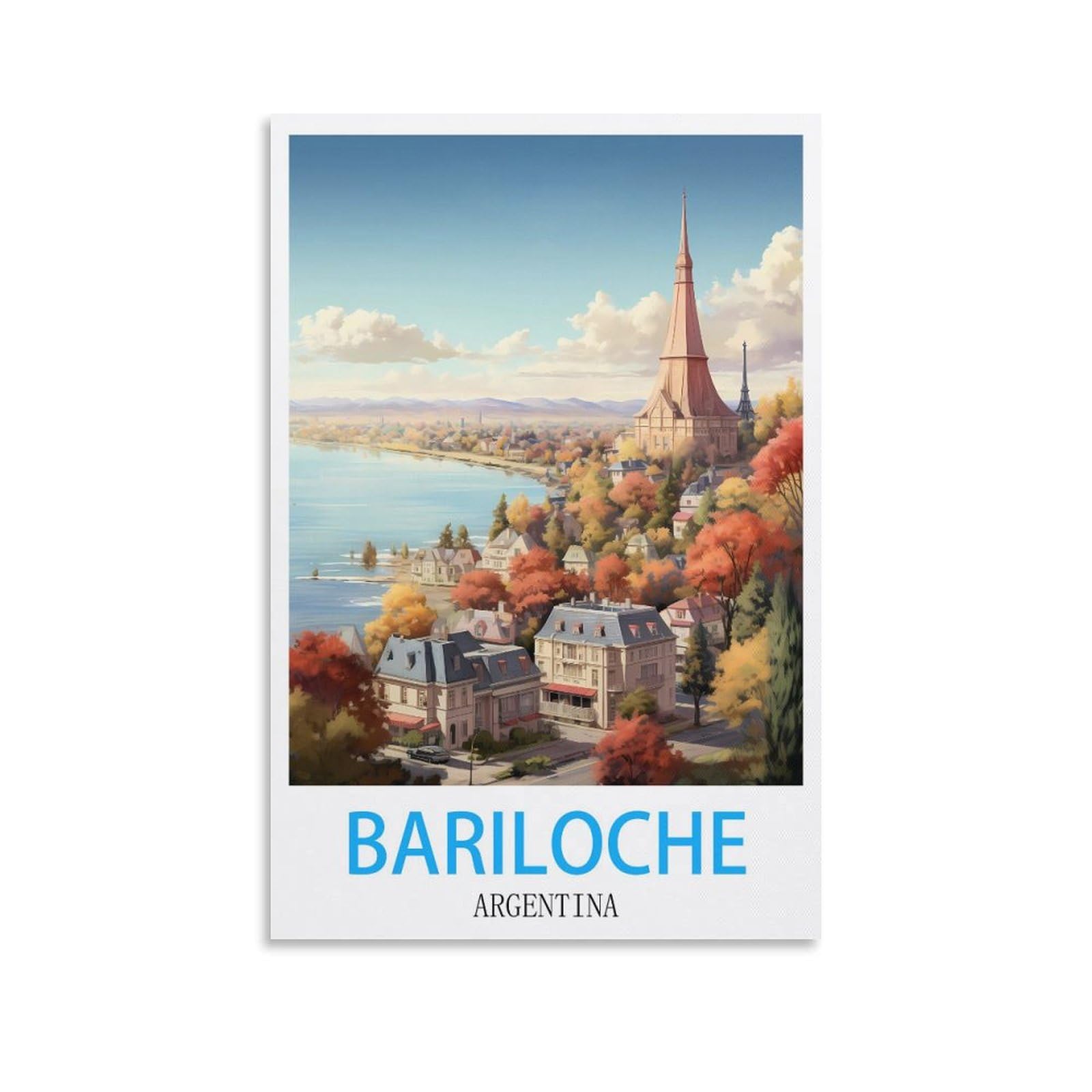 Vintage Metal Tin Sign Funny,Bariloche Argentina,Funny Retro Metal Wall Decor Decorative Tin Sign Art Plaque Poster for Home Kitchen Bar Club Decoration 30x40cm