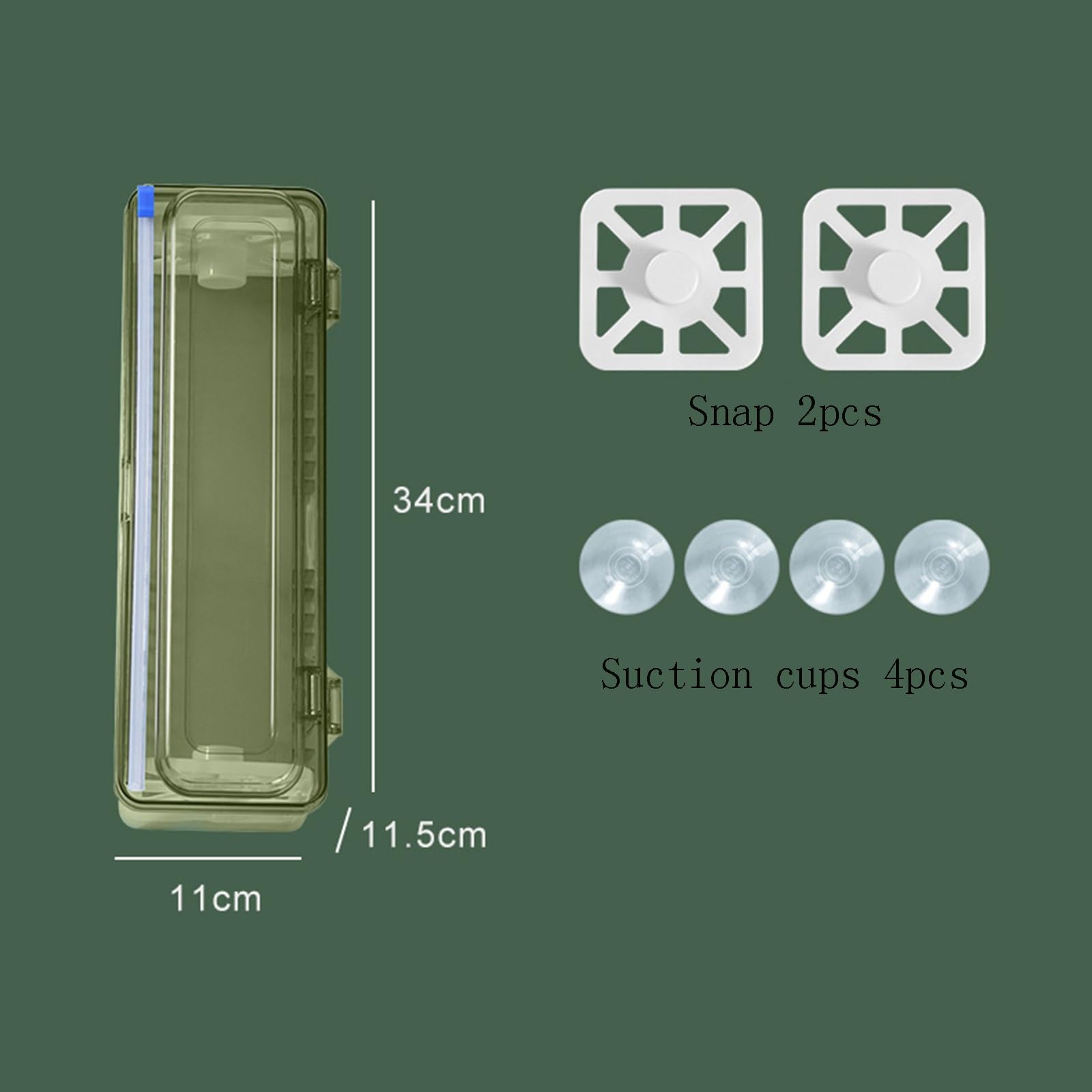Dispensador De Envolturas De Plástico con Cortador, Cortador Ajustable Reutilizable De Film Transparente Apto para Supermercados, Cocinas, Envasado De Frutas Y Verduras(A+Plastic Wrap 300m)