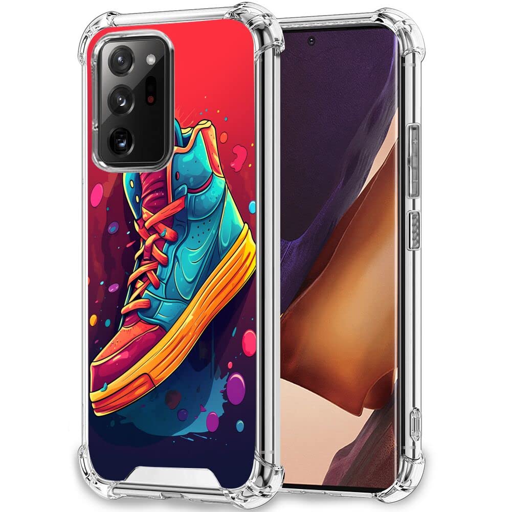 Xioolia Transparent Phone Case Compatible with Samsung Galaxy Note 20 Ultra 5G Shock-Absorbing Anti-Scratch Clear with Four Corner Bumper and Designer Sneaker Shoes Art-28 Pattern