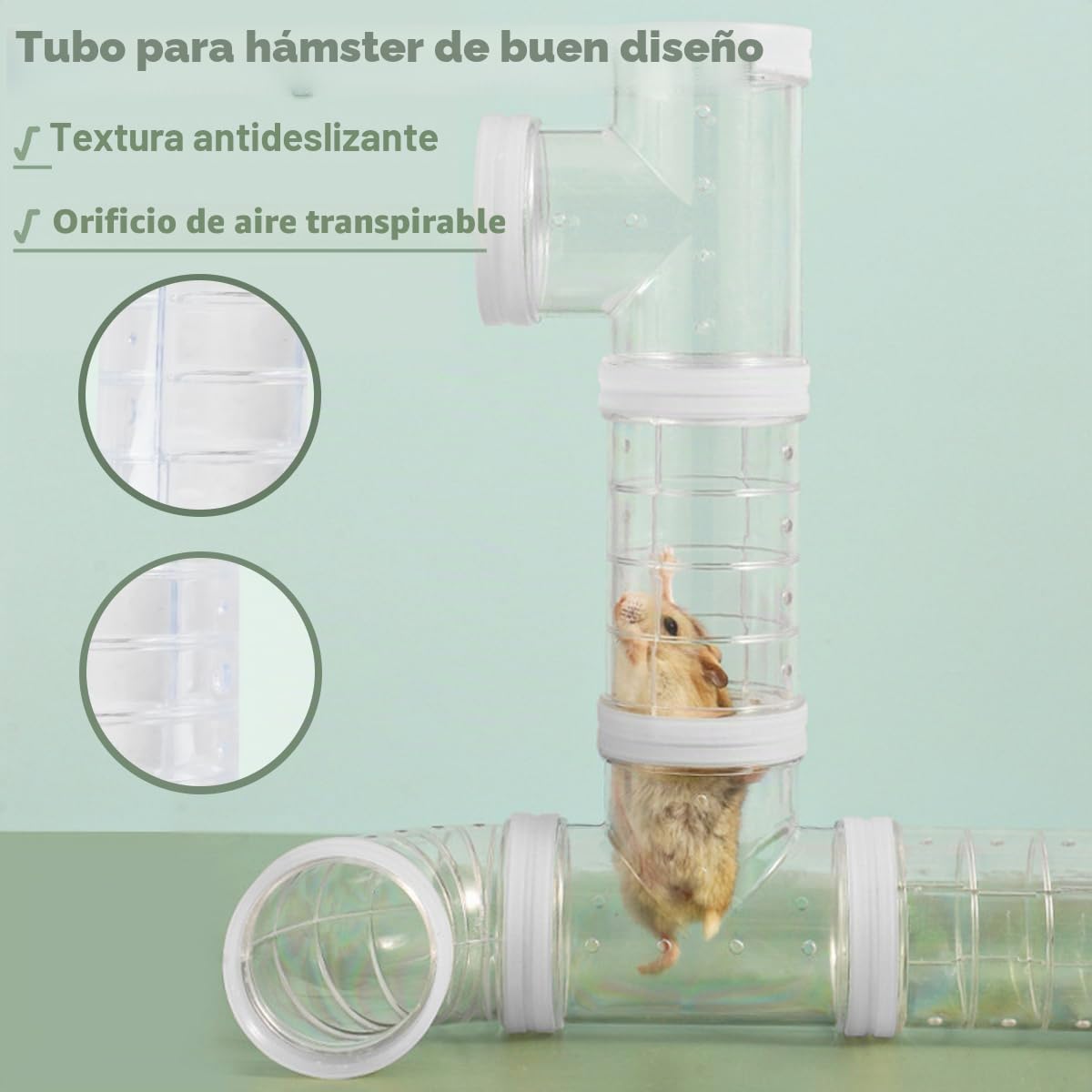 2 kits de tubos para hámster, túnel de hámster, aventura, tubo externo, conexión transparente, juguete para jaula, accesorio para hámsters, ratones, animales pequeños, deportes, espacio de expansión