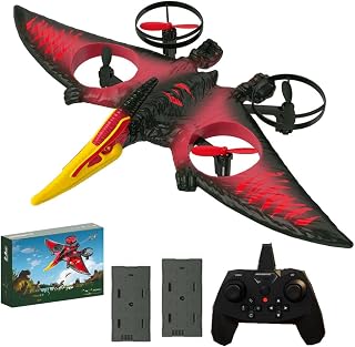 RC Plane Dinosaur Plane Flying Pterosaur with 2 Batteries 6-axis Gyro Stabilizer Easy to Fly for Beginners Adults (Red)