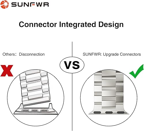 Miniatura 9 de SUNFWR Compatible con Apple Watch Band de 1.772 pulgadas, 1.732 pulgadas, 1.654 pulgadas, para hombres y mujeres, correa de metal de acero